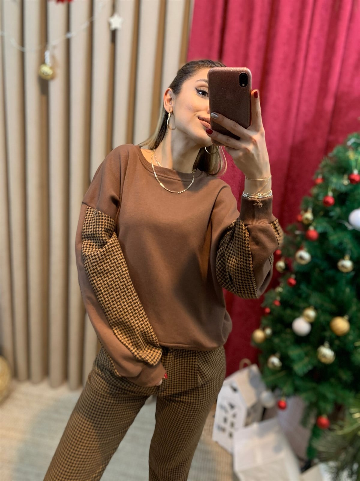 Kazayağı Desenli Tasarım Sweatshirt