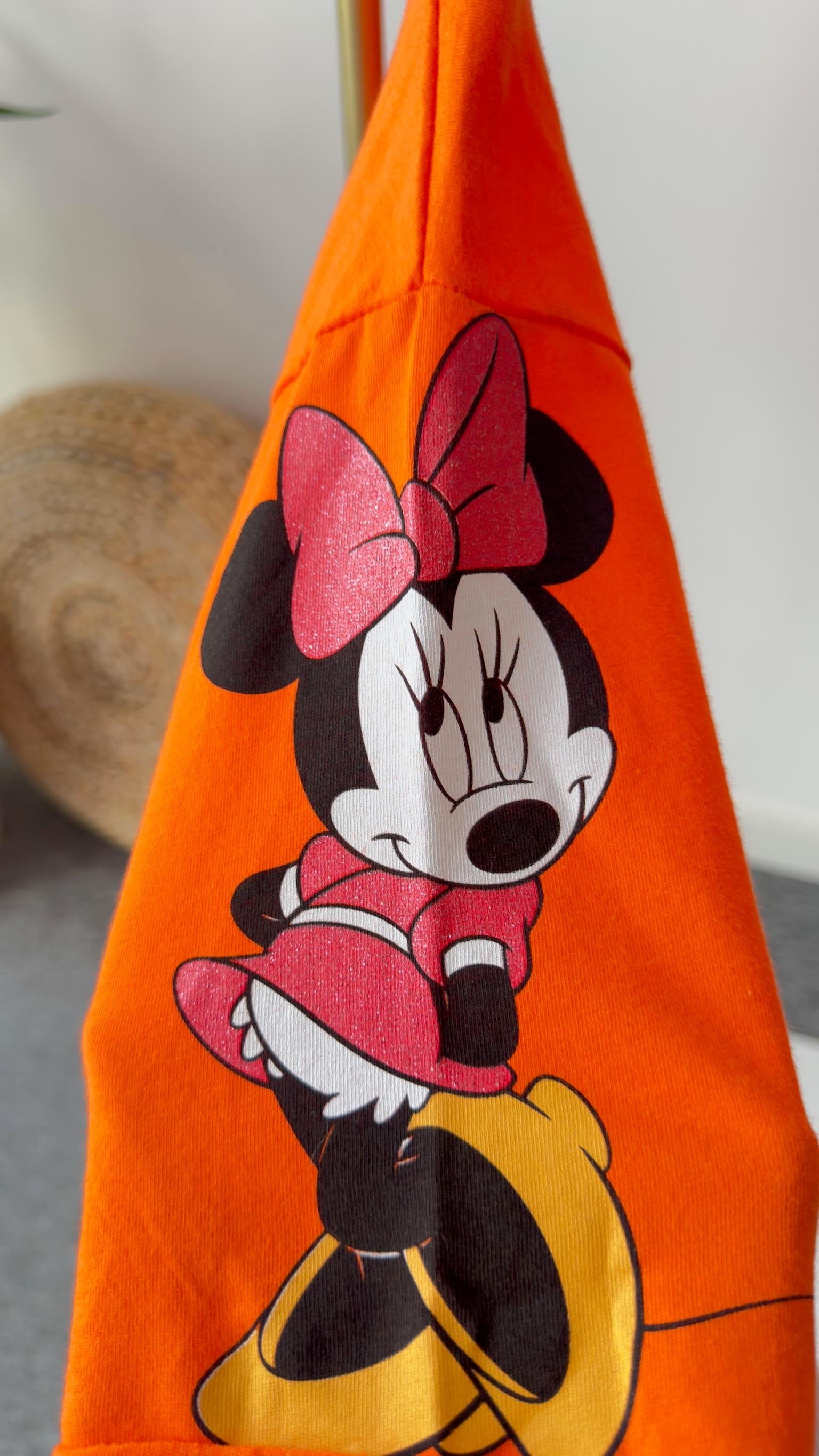 Turuncu Mickey Baskılı Şortlu Takım