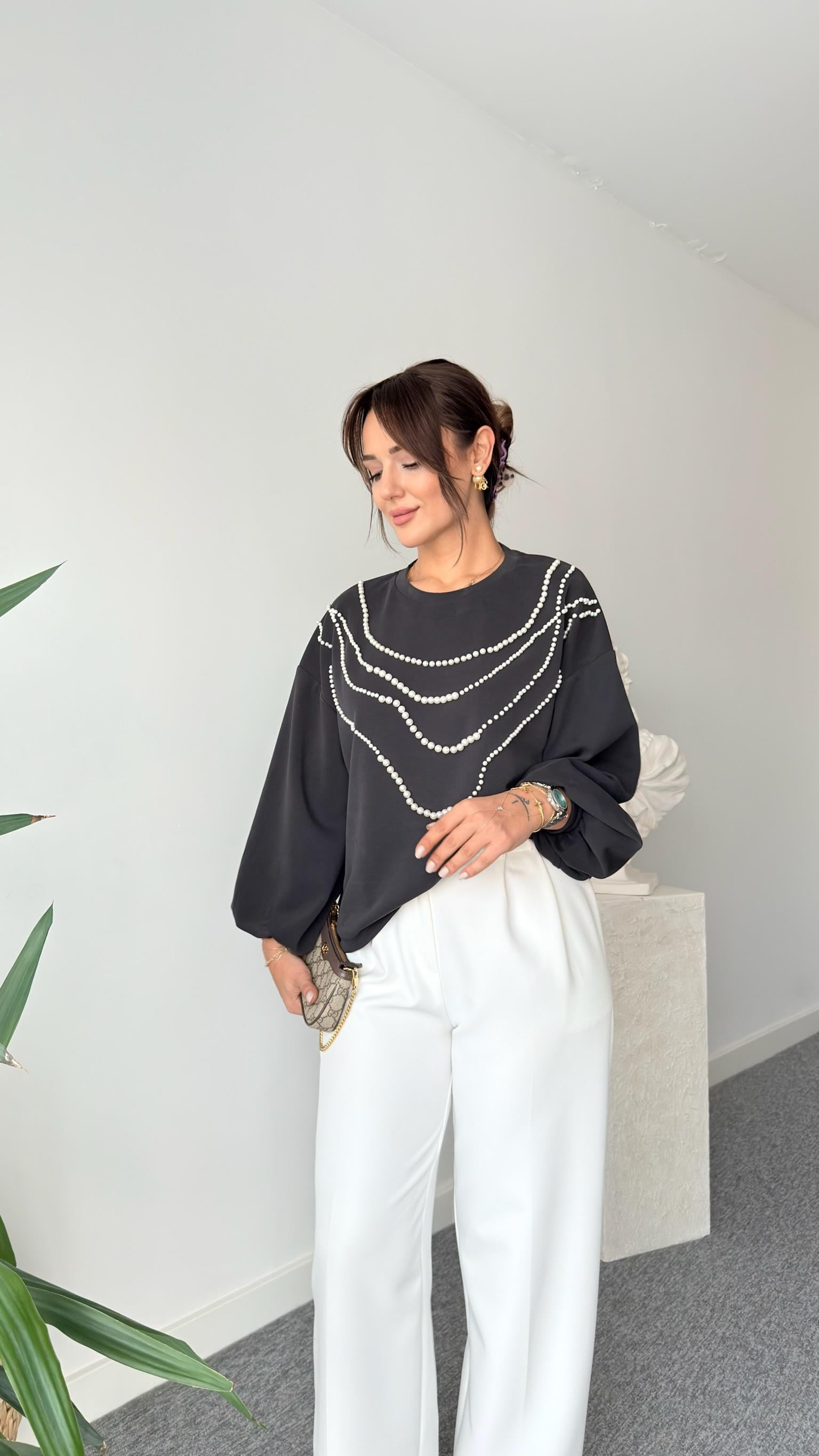 Avery İnci Detaylı Premium Modal Sweat