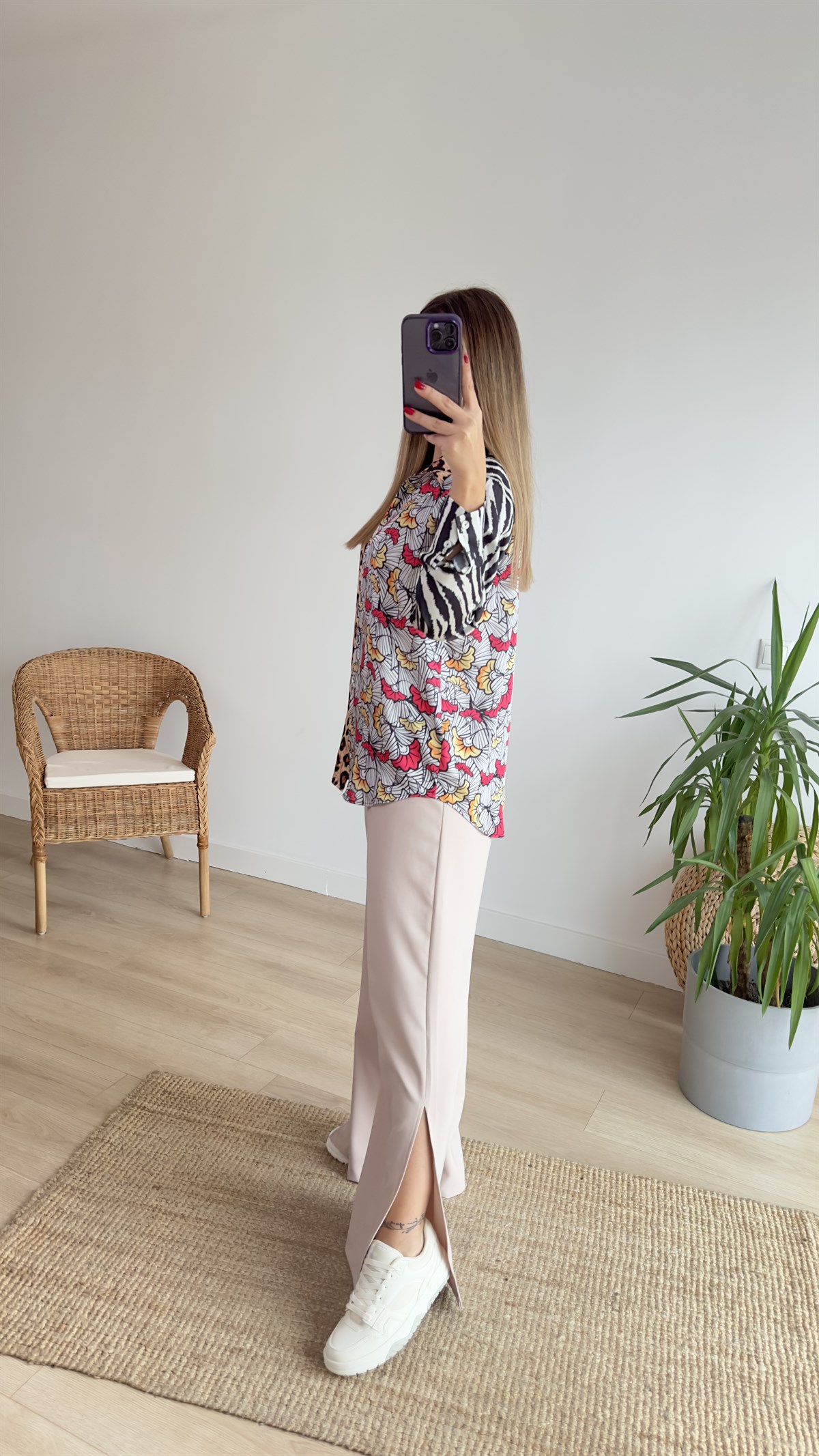 Patchwork Saten Gömlek