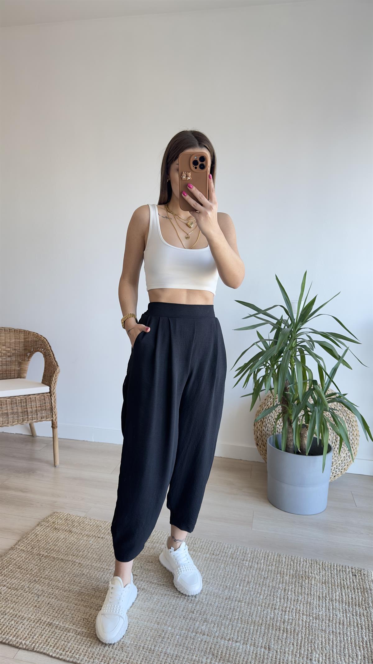 Pileli Şalvar Model Pantolon