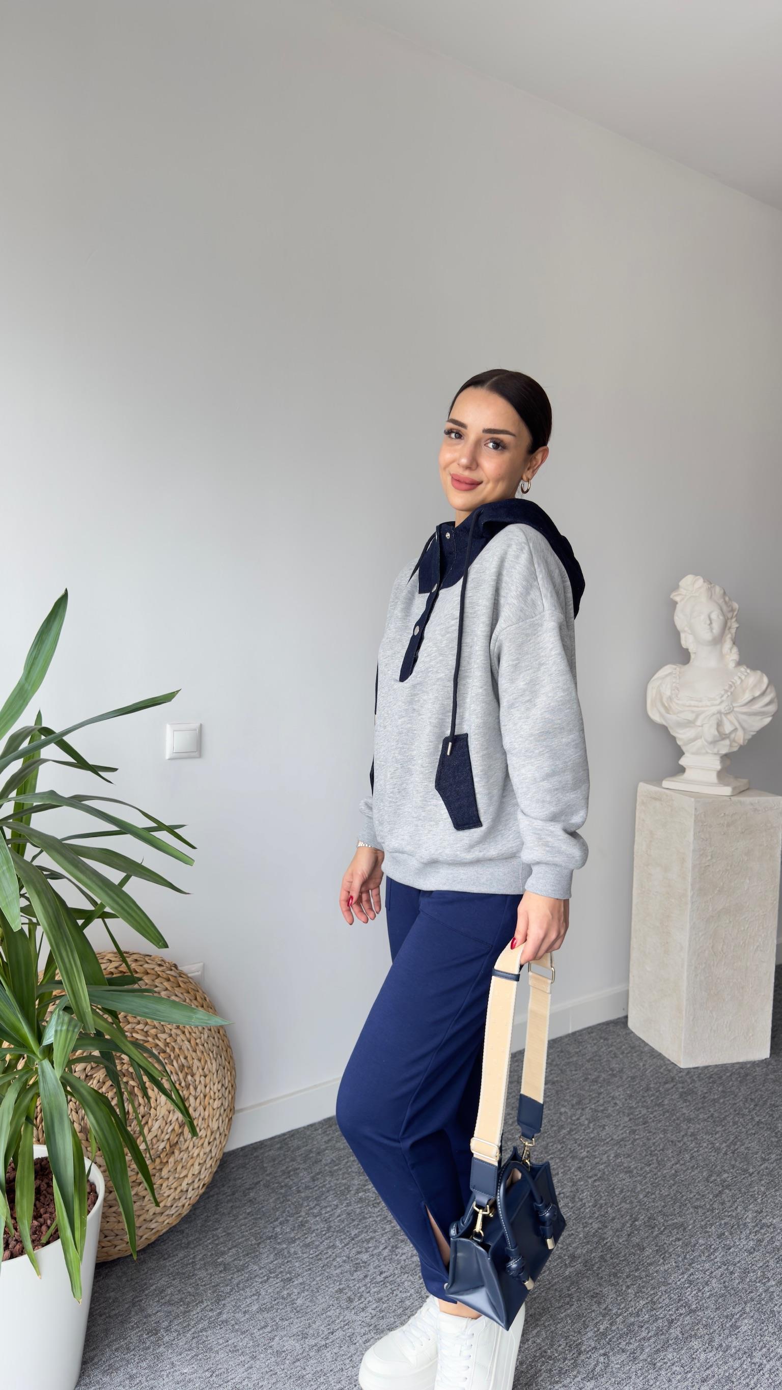 Zra Model Kot Detaylı Kapüşonlu Sweatshirt