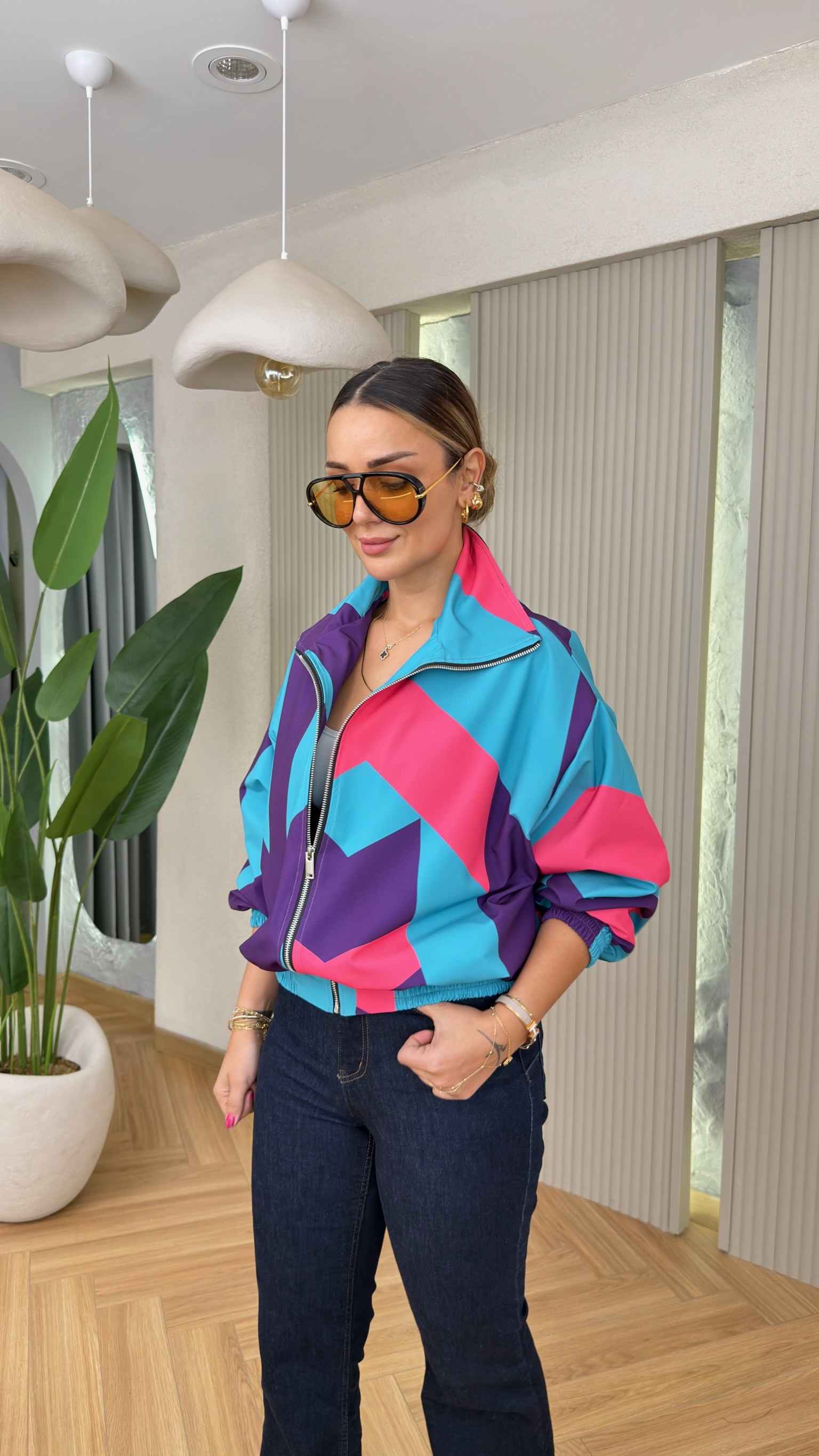 Çok Renkli 80S Vintage Ceket(ÖN SİPARİŞ ÜRÜNÜ)