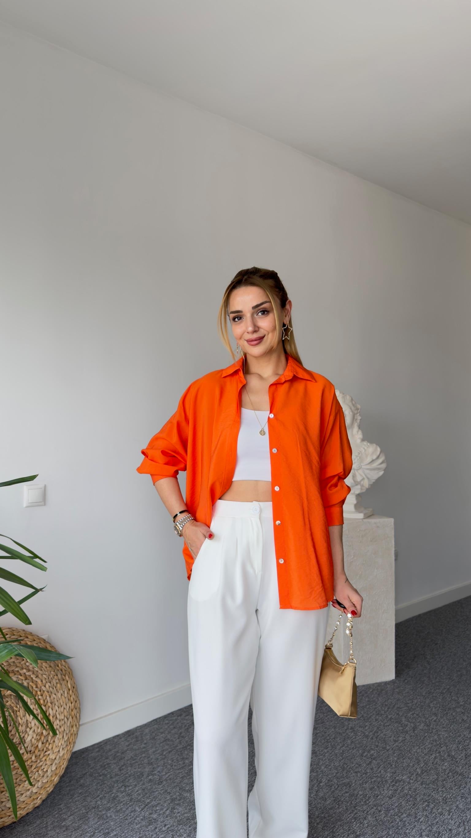 Tiril Basic Turuncu Gömlek