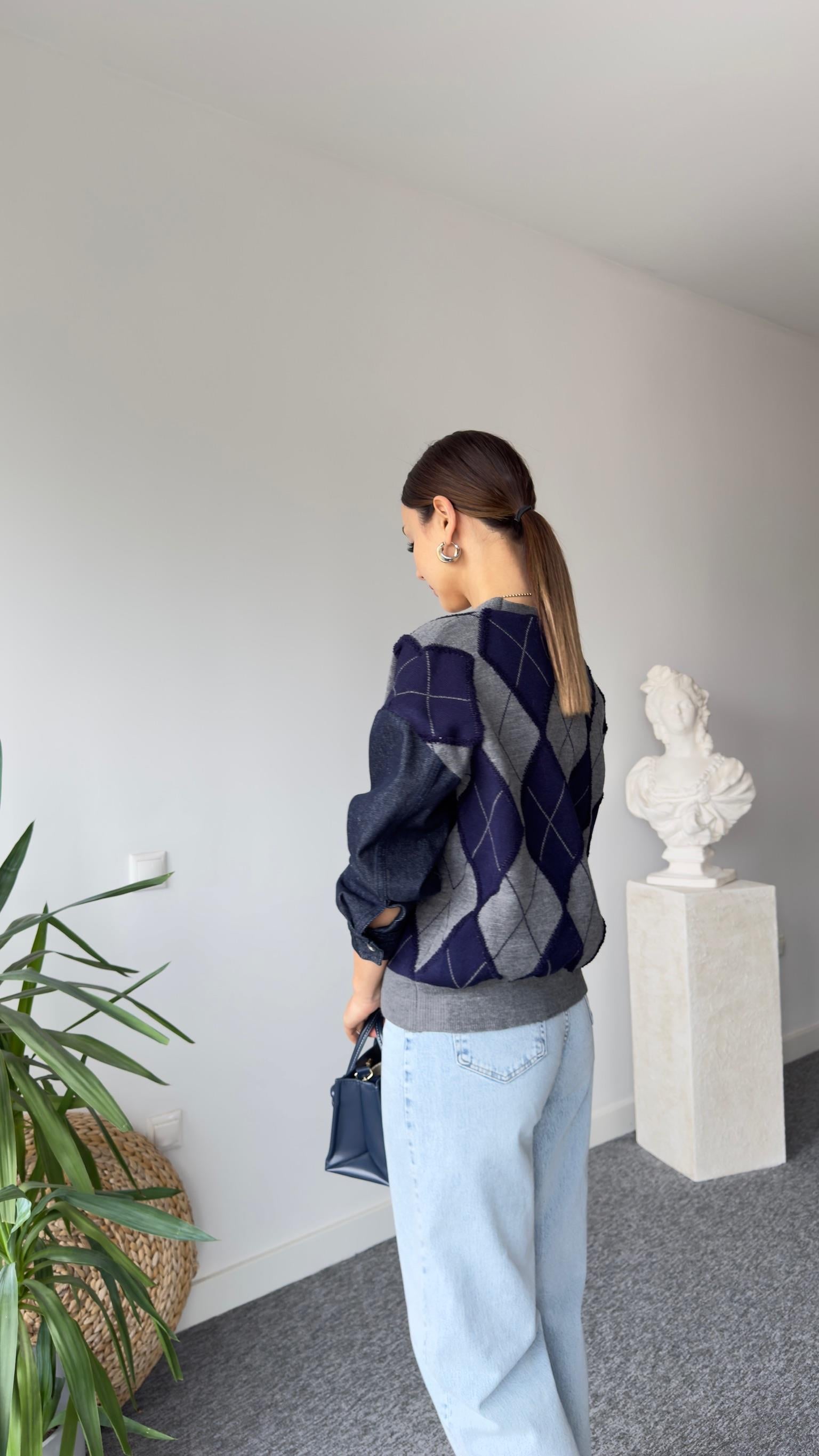 Sian Kollar Kotlu Baklava Desen Hırka