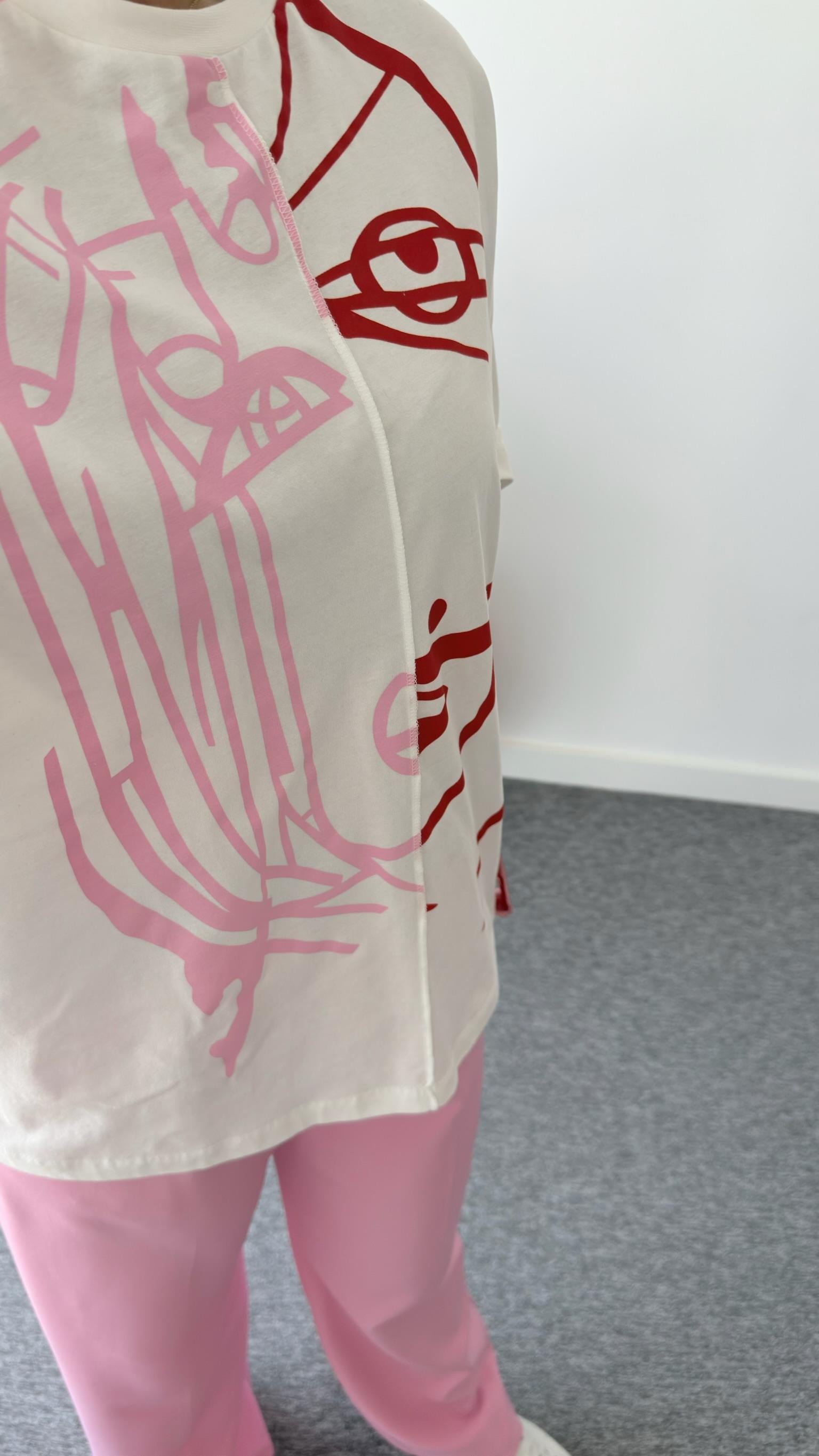 Neus Renkli Baskı Detaylı Tshirt