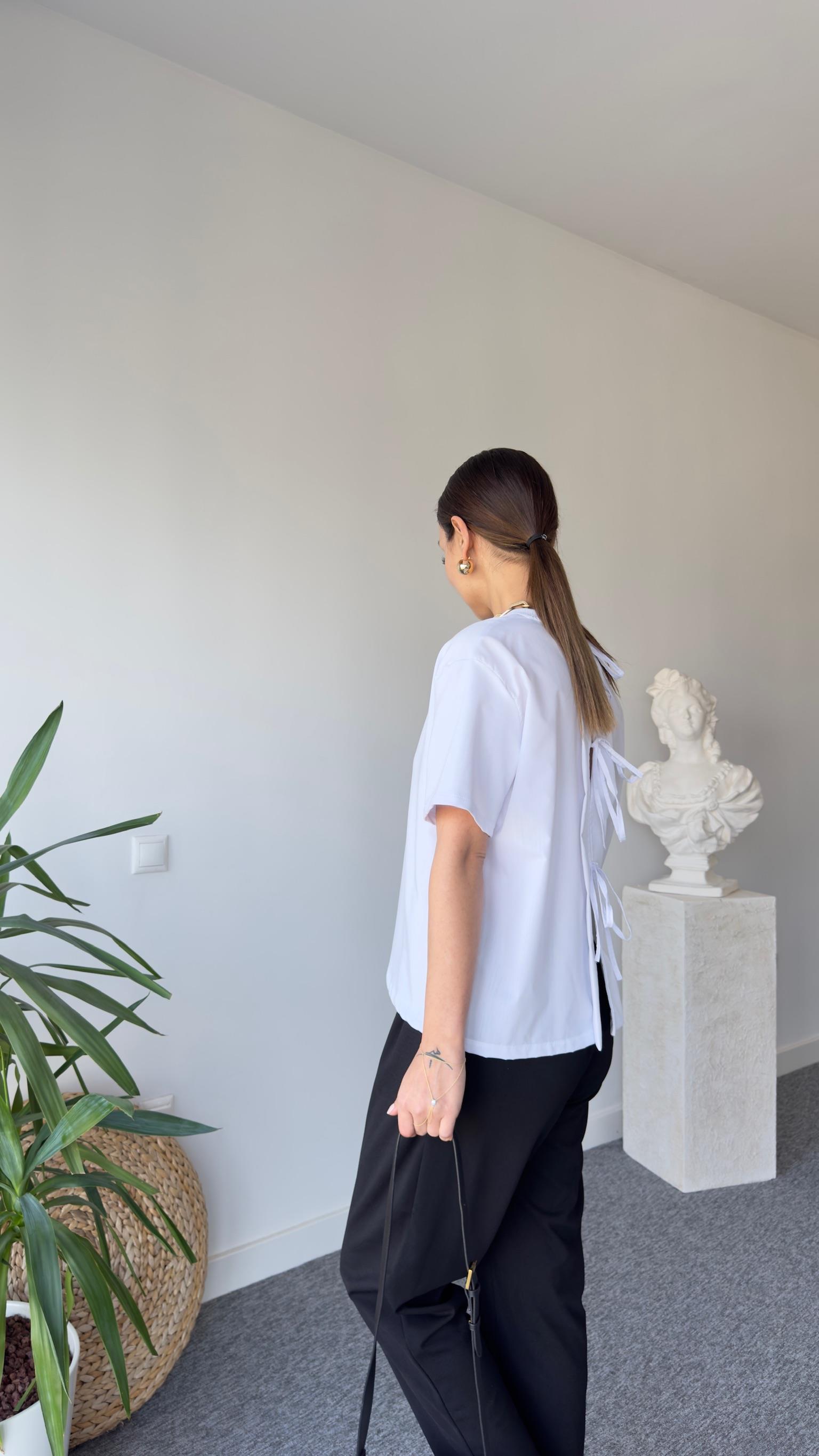 Arkası Poplin Bağlamalı Zra Model Tshirt