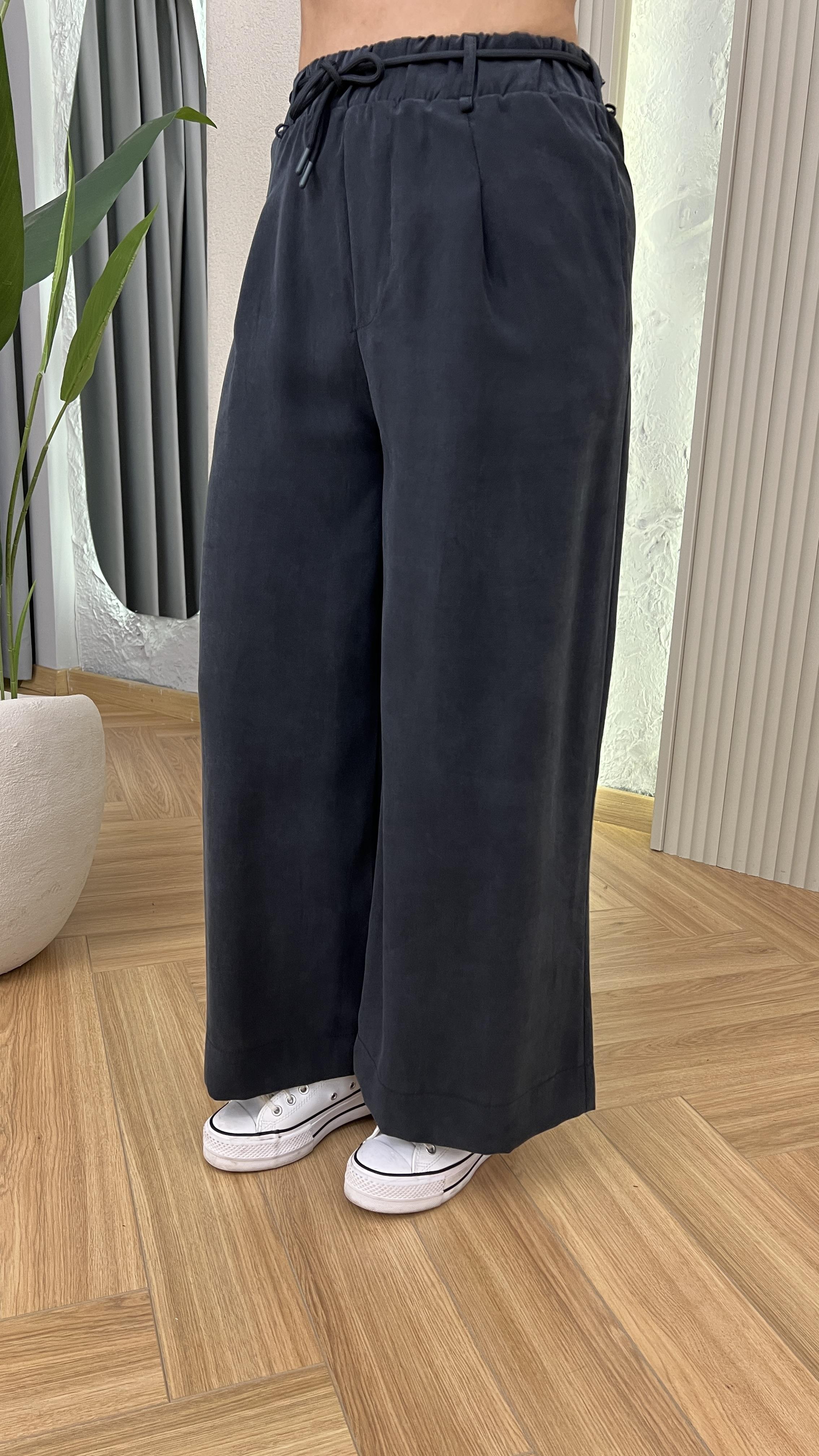 Lilya Bol Paça Bel Lastikli Tensel Pantolon