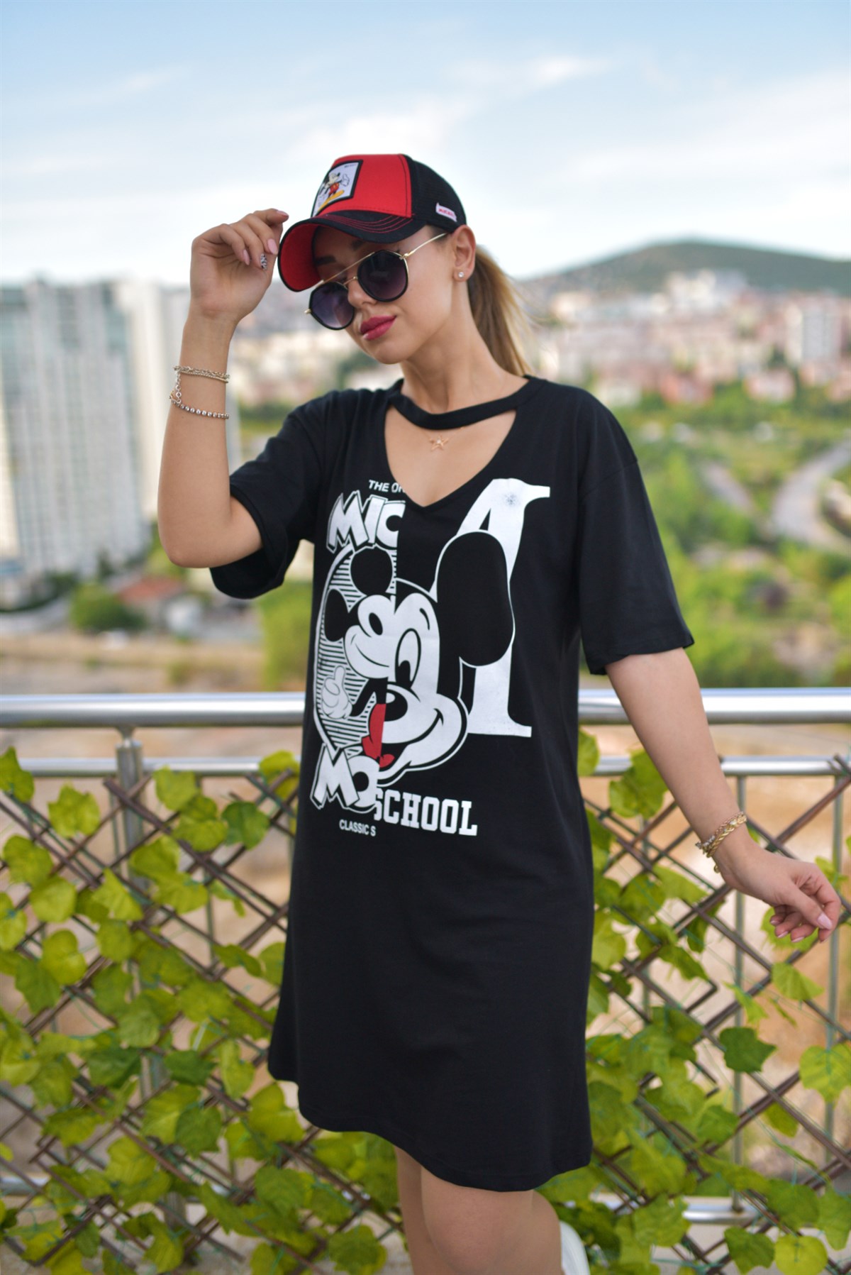 Yaka Detaylı Mickey Elbise