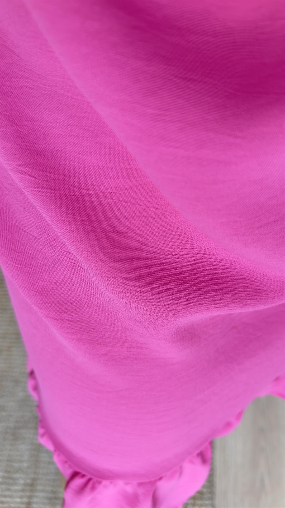 Vita V Yaka Kolsuz Pembe Basic Elbise 