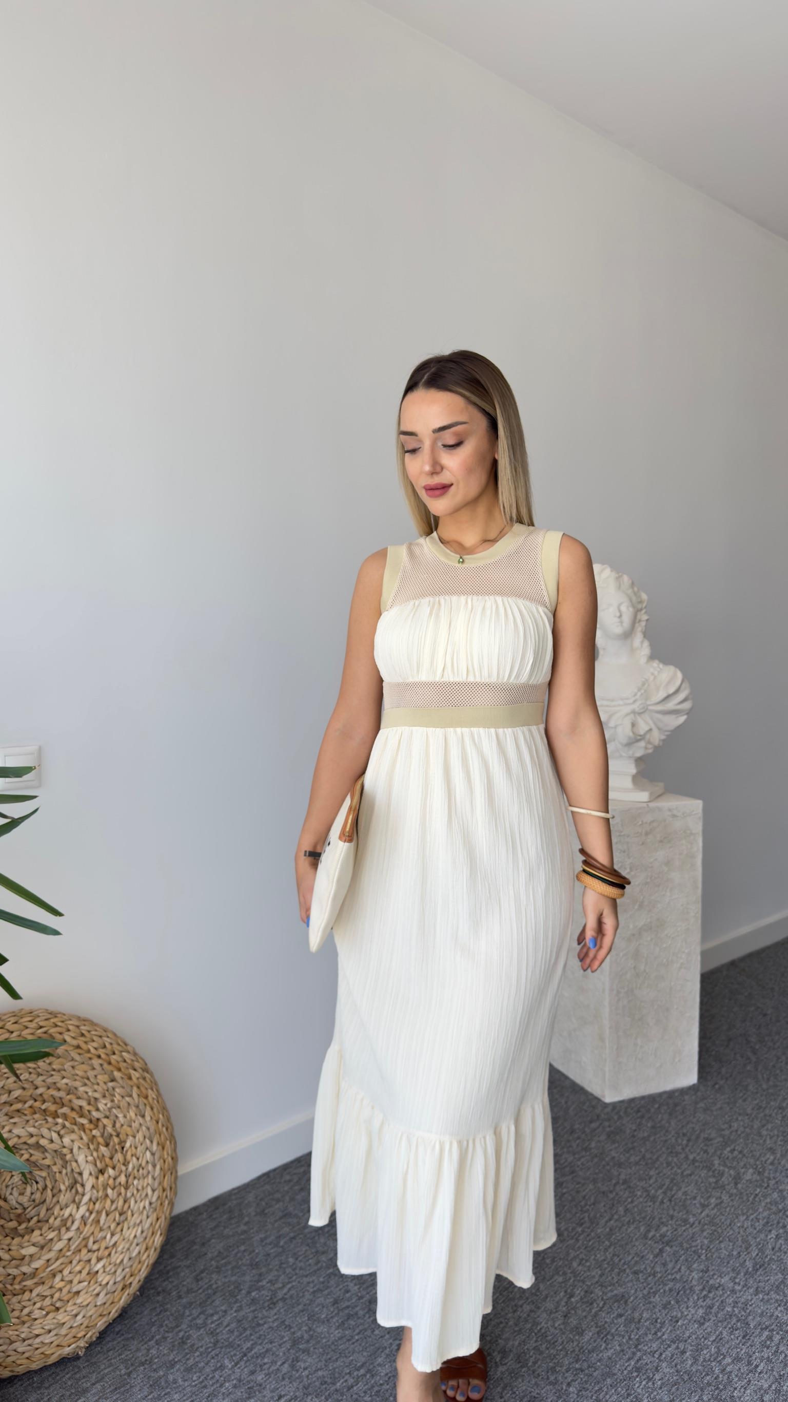 Tws Model File Detaylı Ribanalı Elbise 