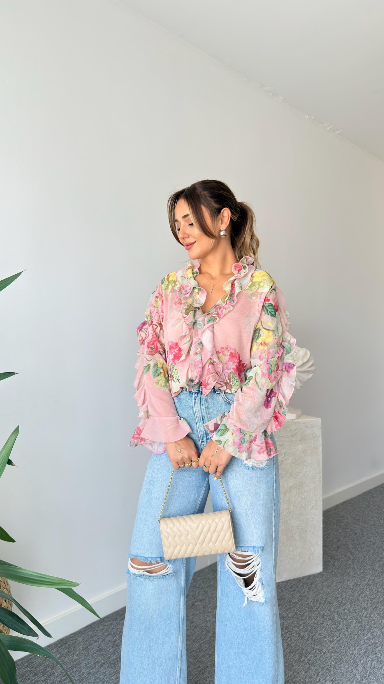 Moly Zra Model Çiçek Desenli Bluz