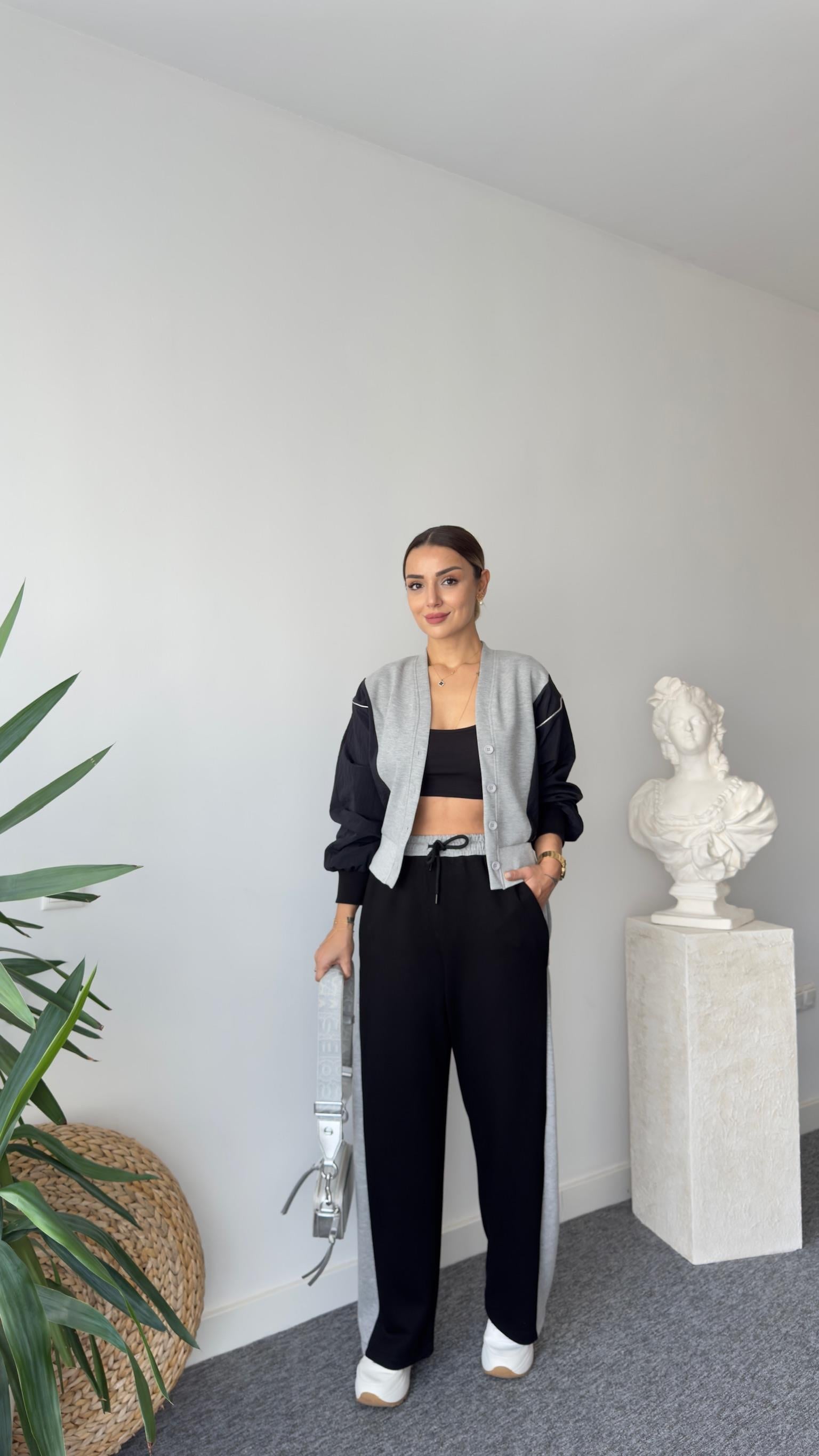 Ara Biyeli Paraşüt Detay Ceketli Takım