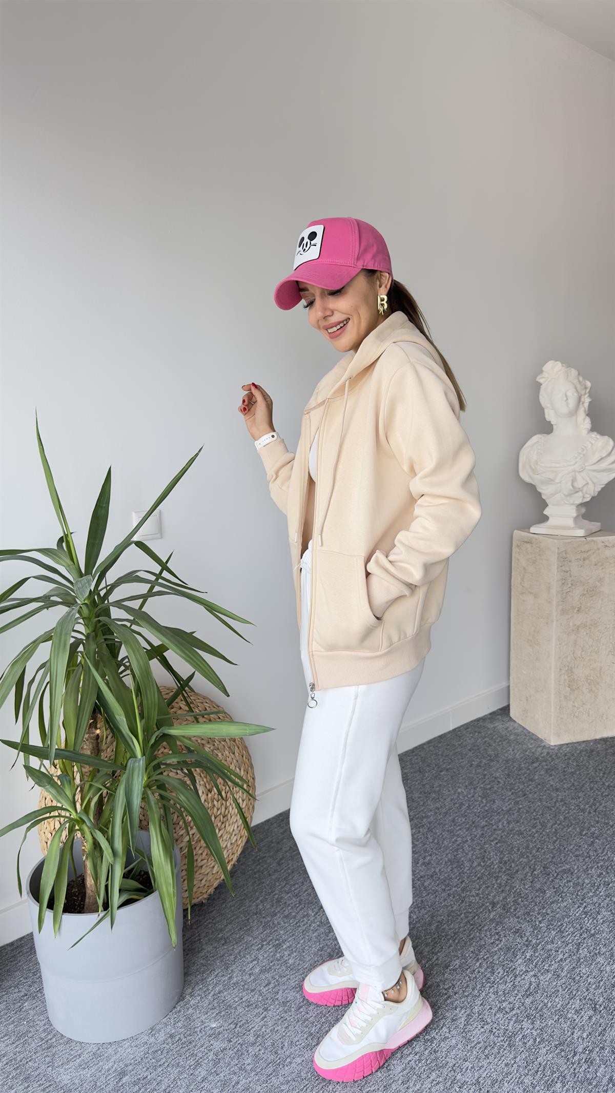 Neyz Şardonlu Yumuşak Doku Bej Sweat