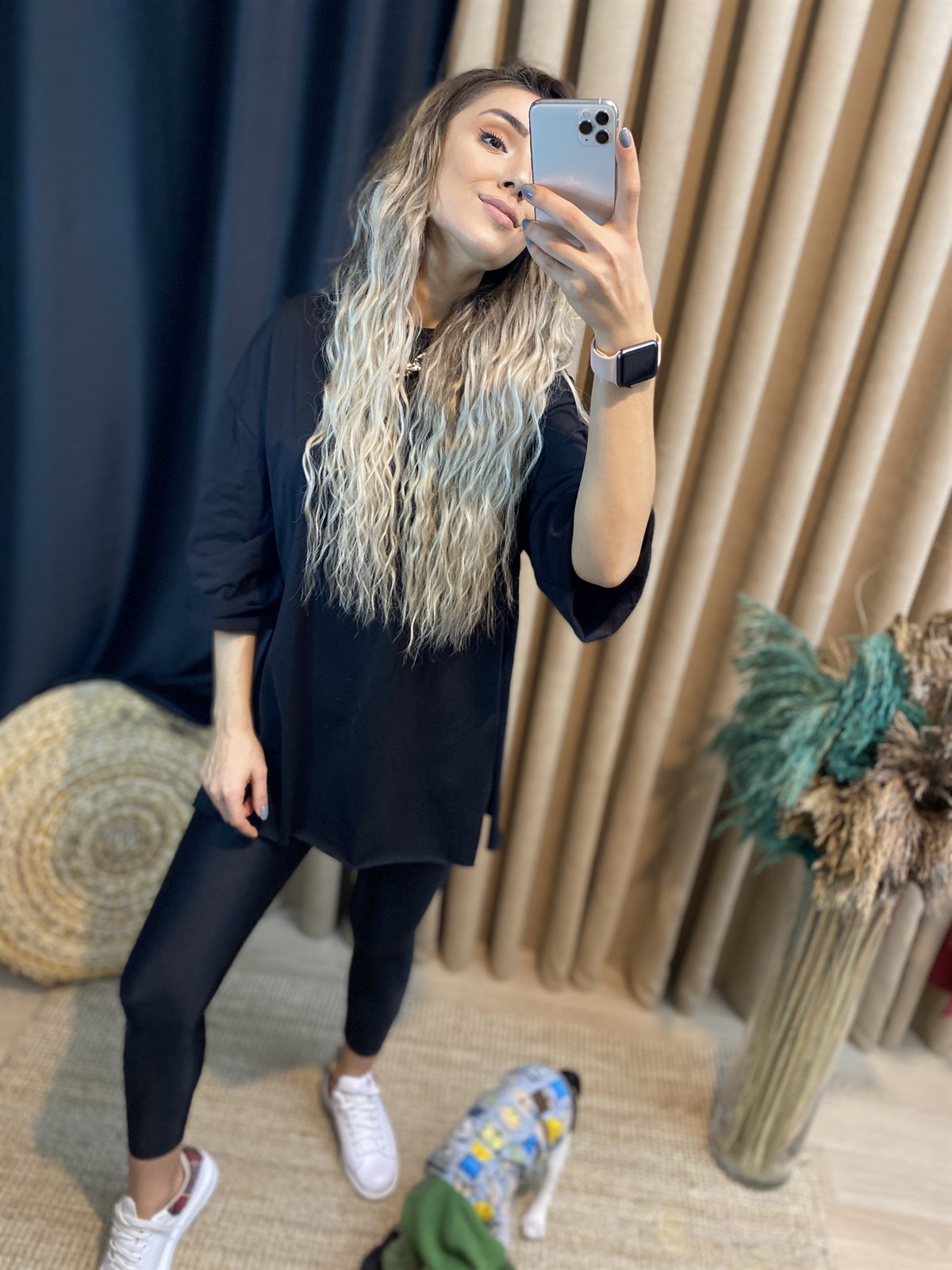 Siyah Duble Kol Basic Tshirt