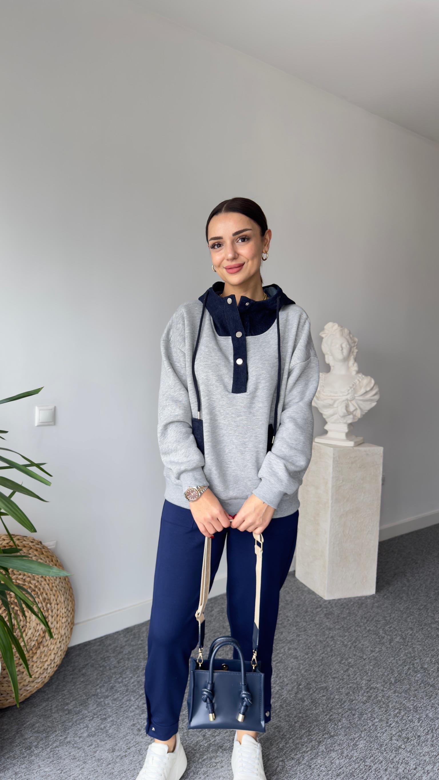 Zra Model Kot Detaylı Kapüşonlu Sweatshirt