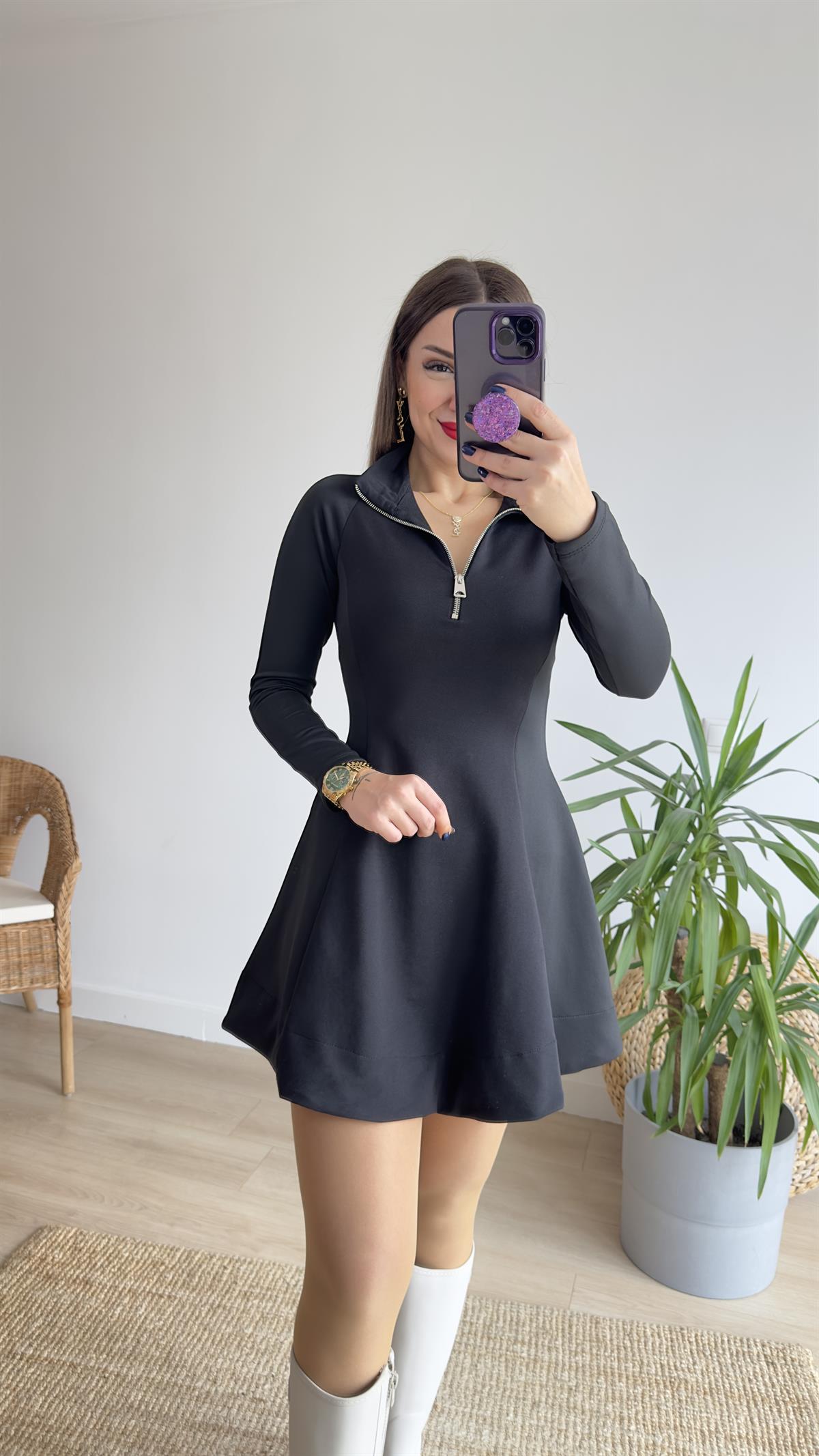 Marka Model Scuba Detay Elbise 