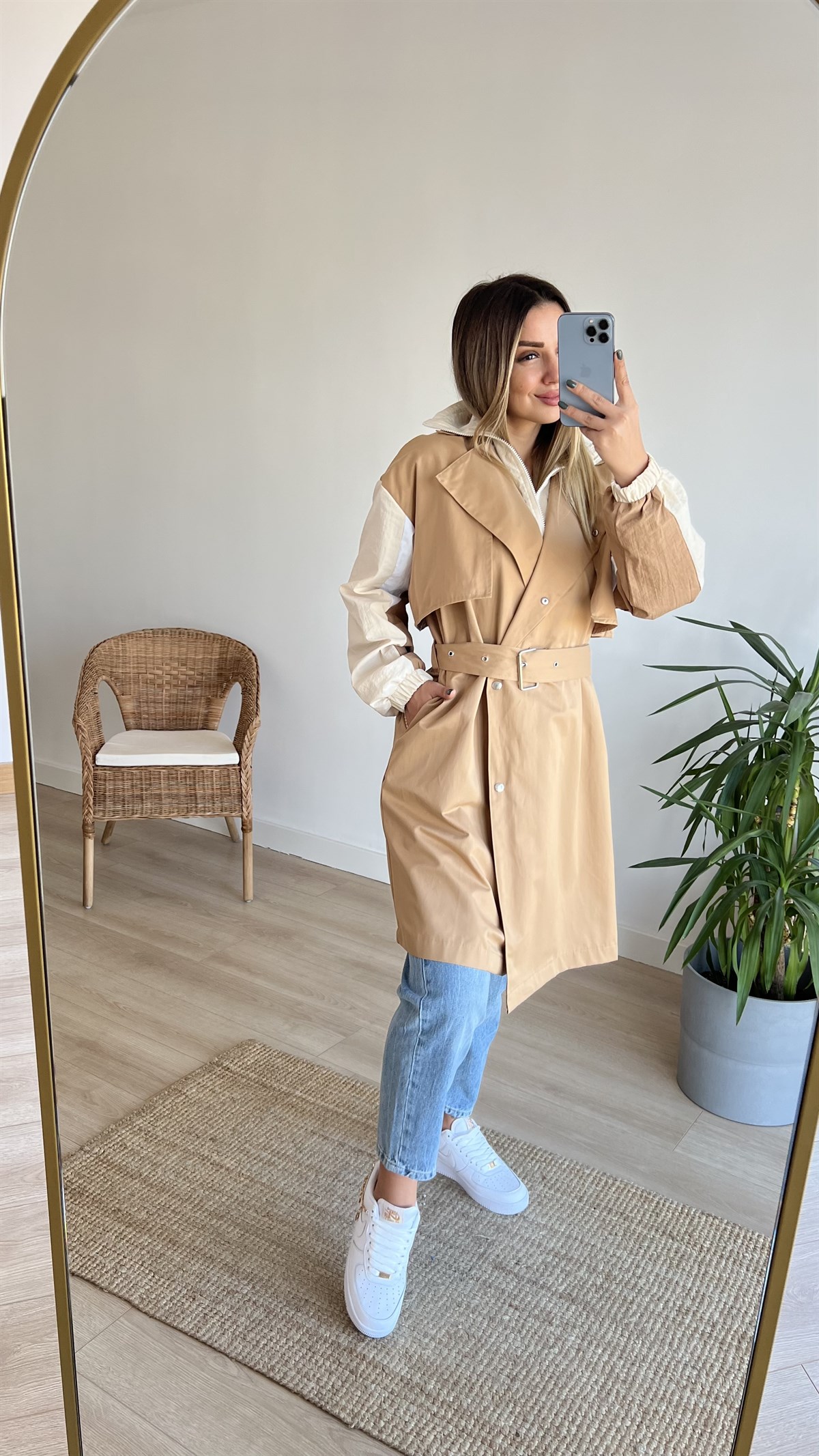 Garnili Camel Tasarım Trenchcoat