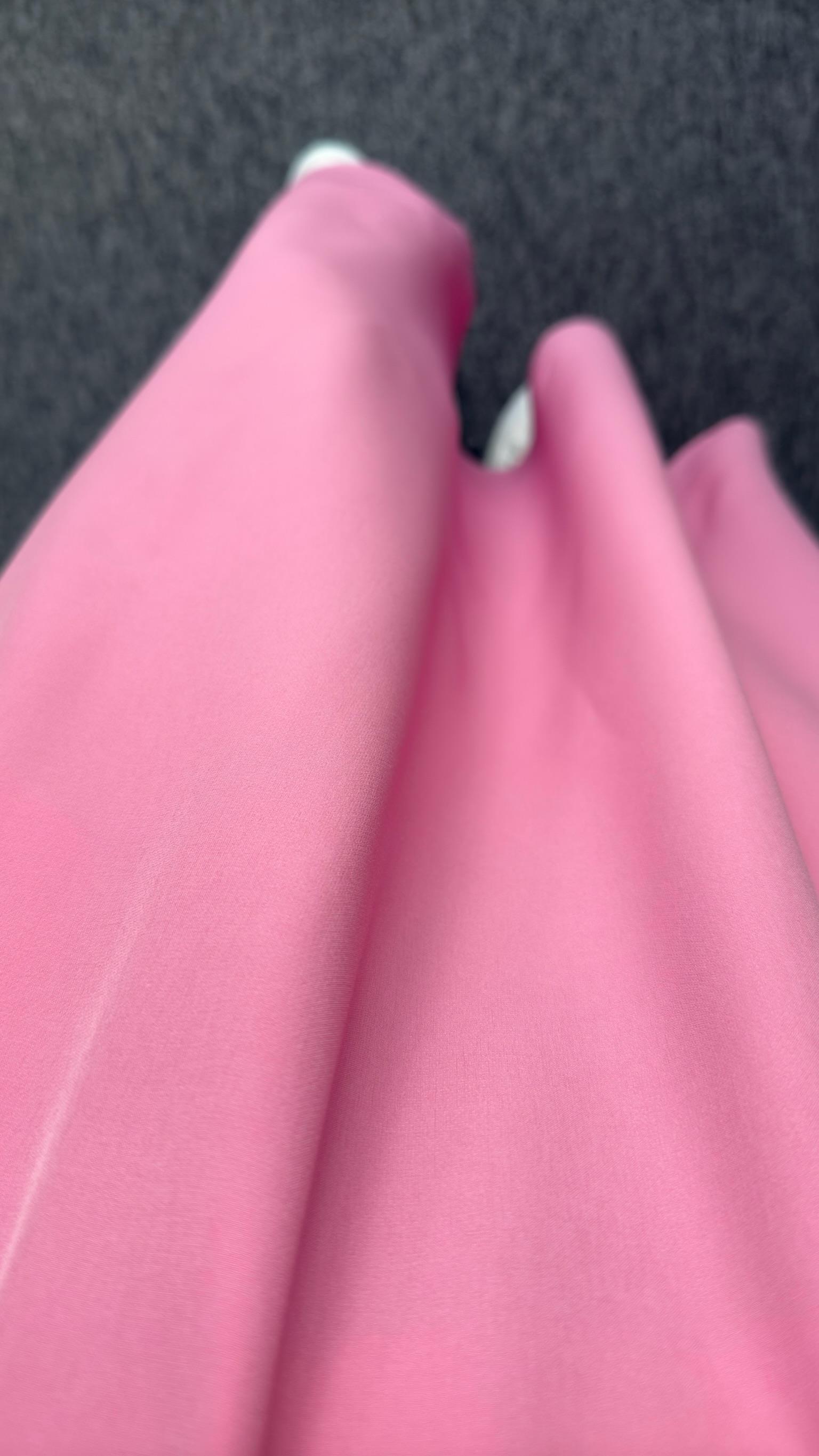 Pembe Vema Arkası Lastikli Etek