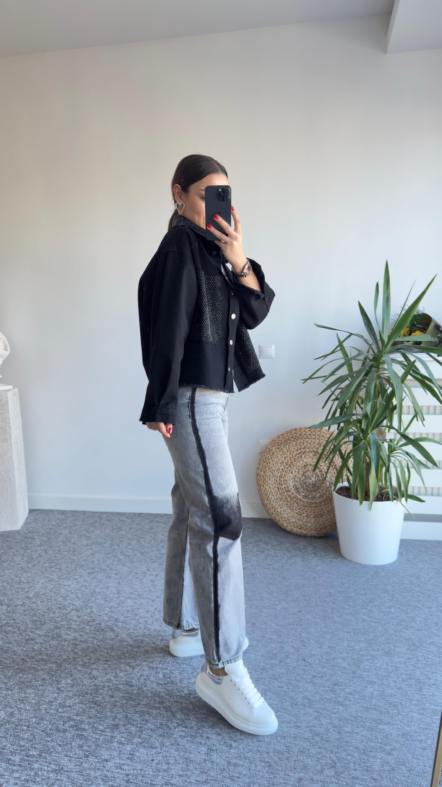 Orj Model Yanları Siyah Şeritli Jean