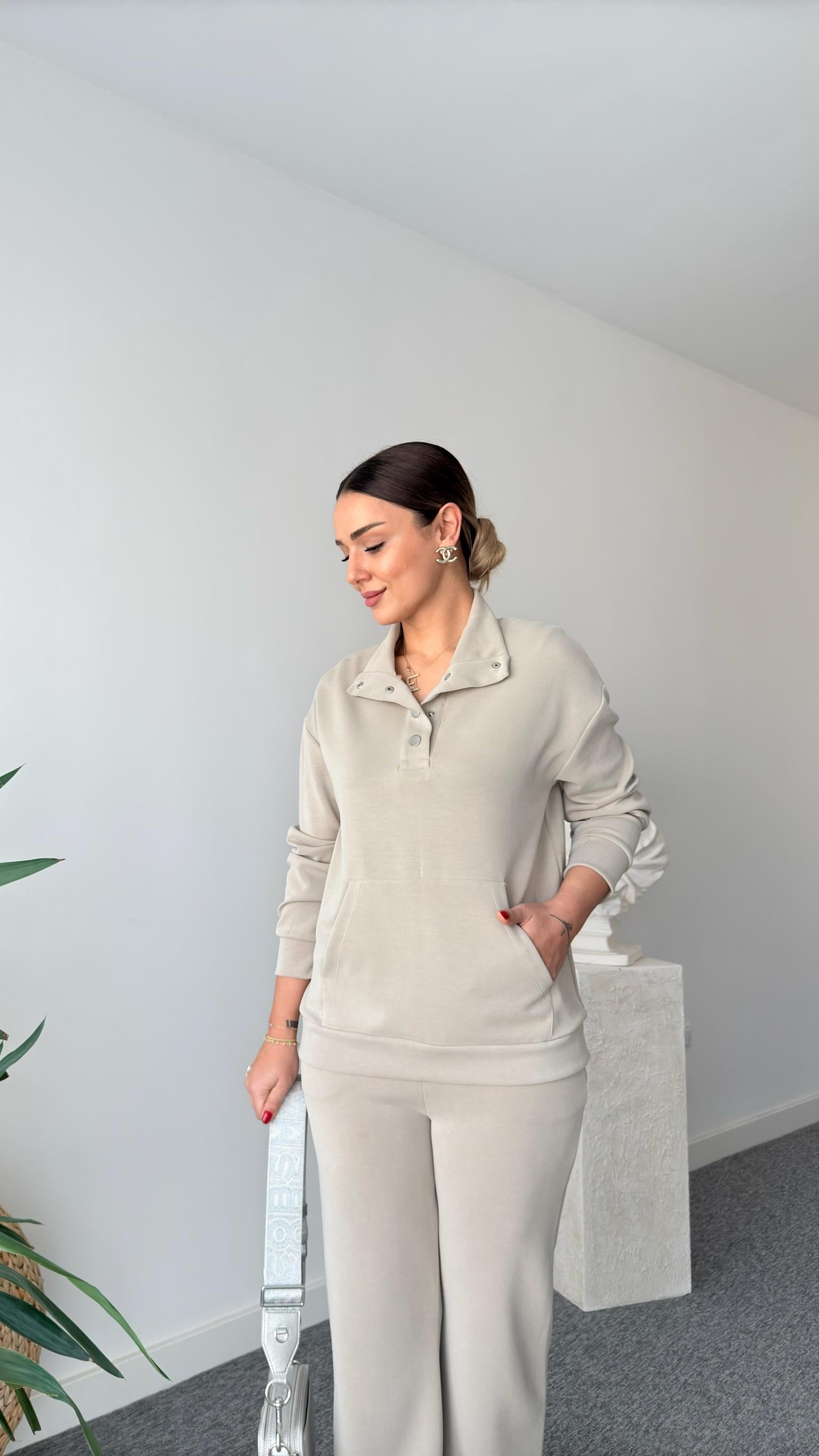 Bej Lavri Çıtçıtlı Modal Takım