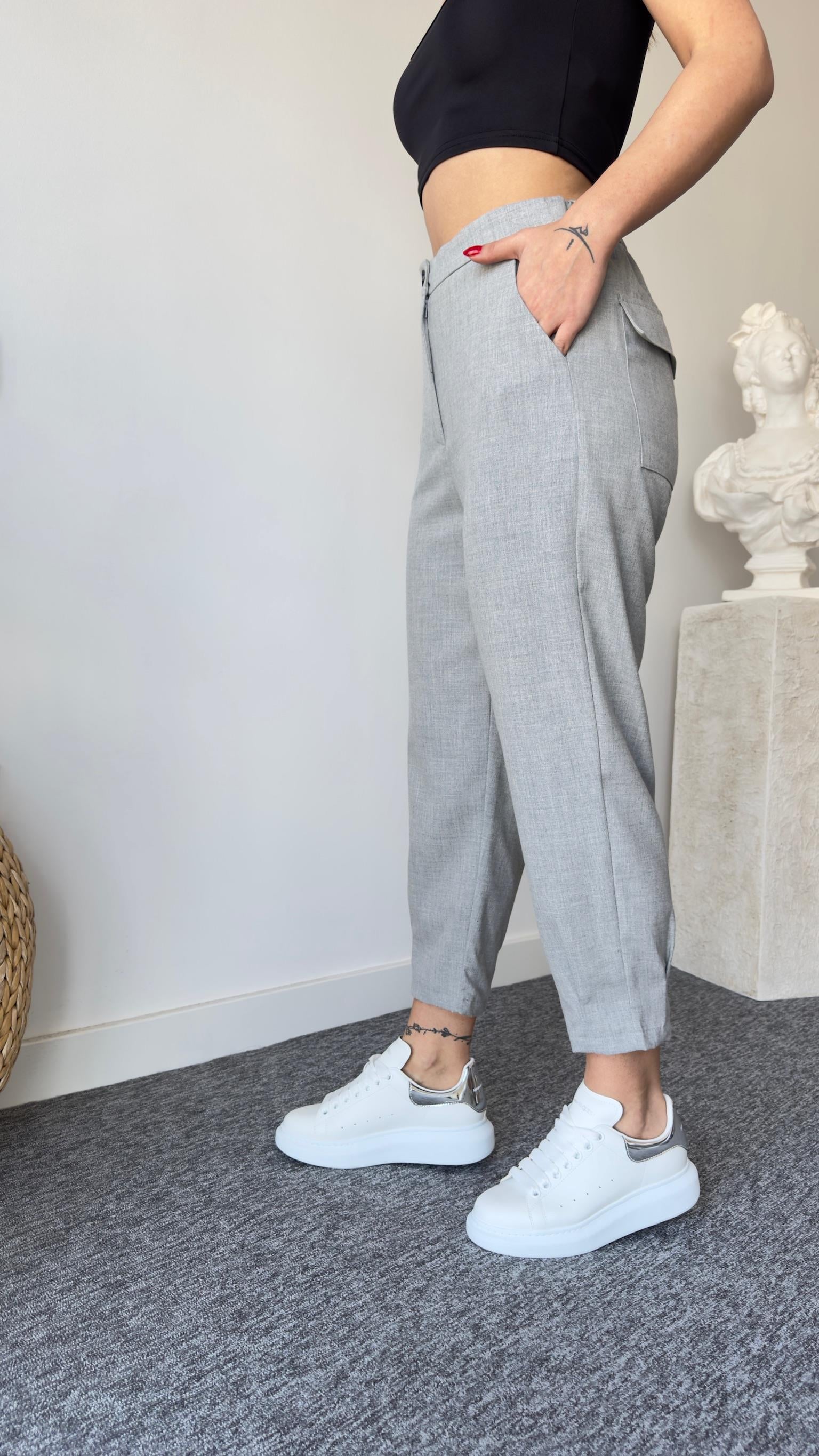 Crey Zra Model Gri Kumaş Pantolon