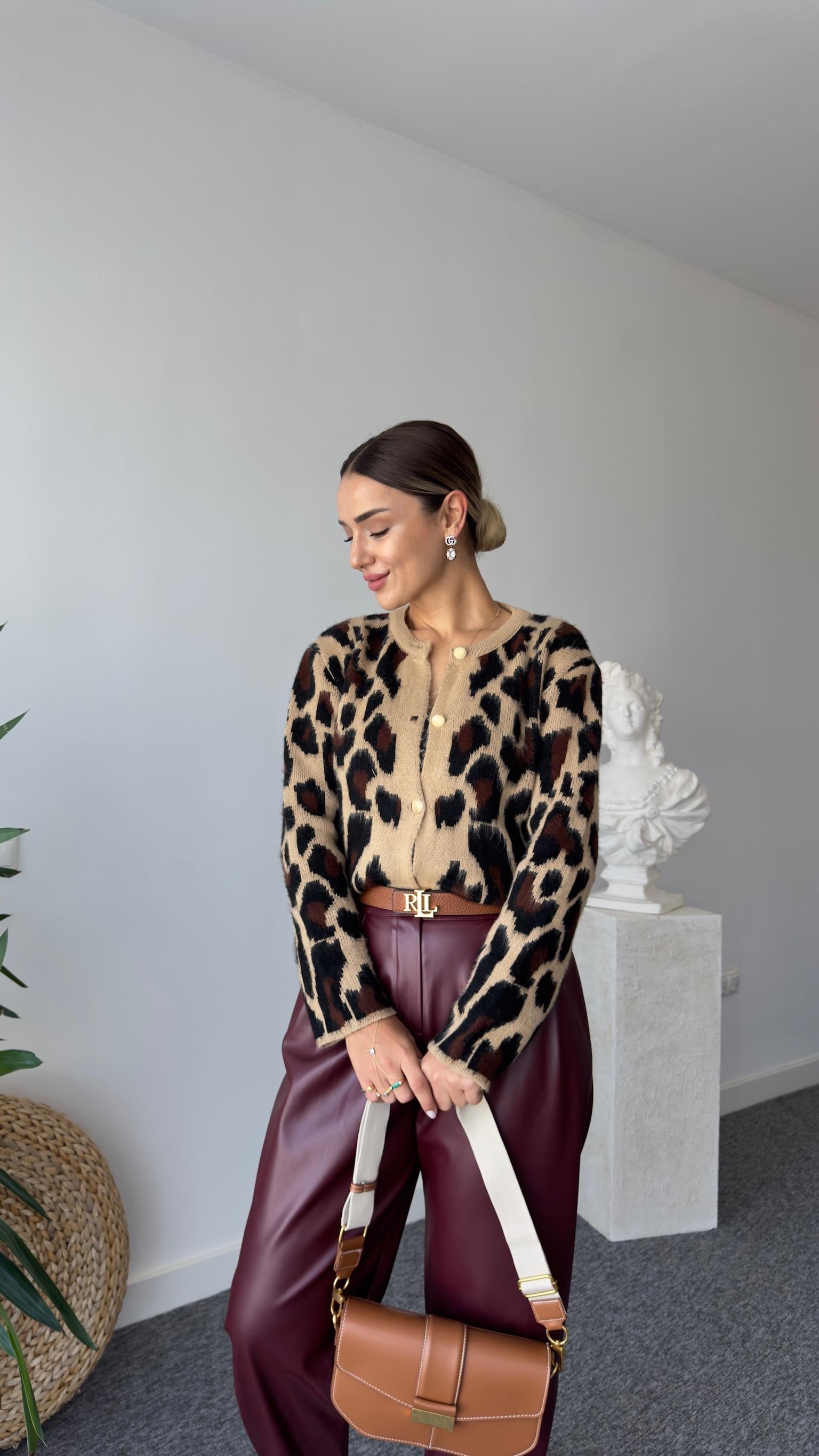 Line Zra Model Leopar Desen Hırka