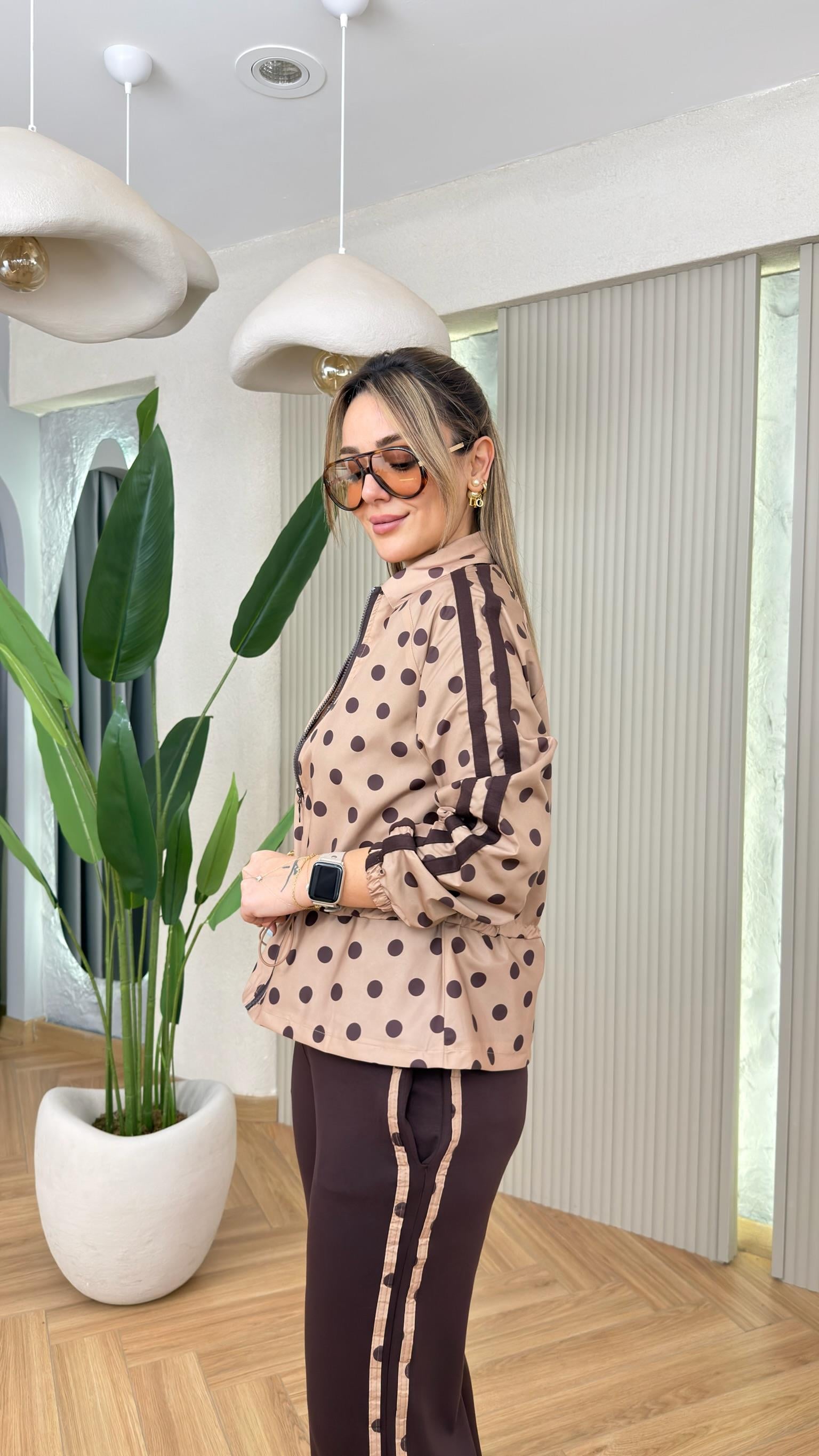 Jenny Puantiyeli Bel Büzgülü Mix Takım