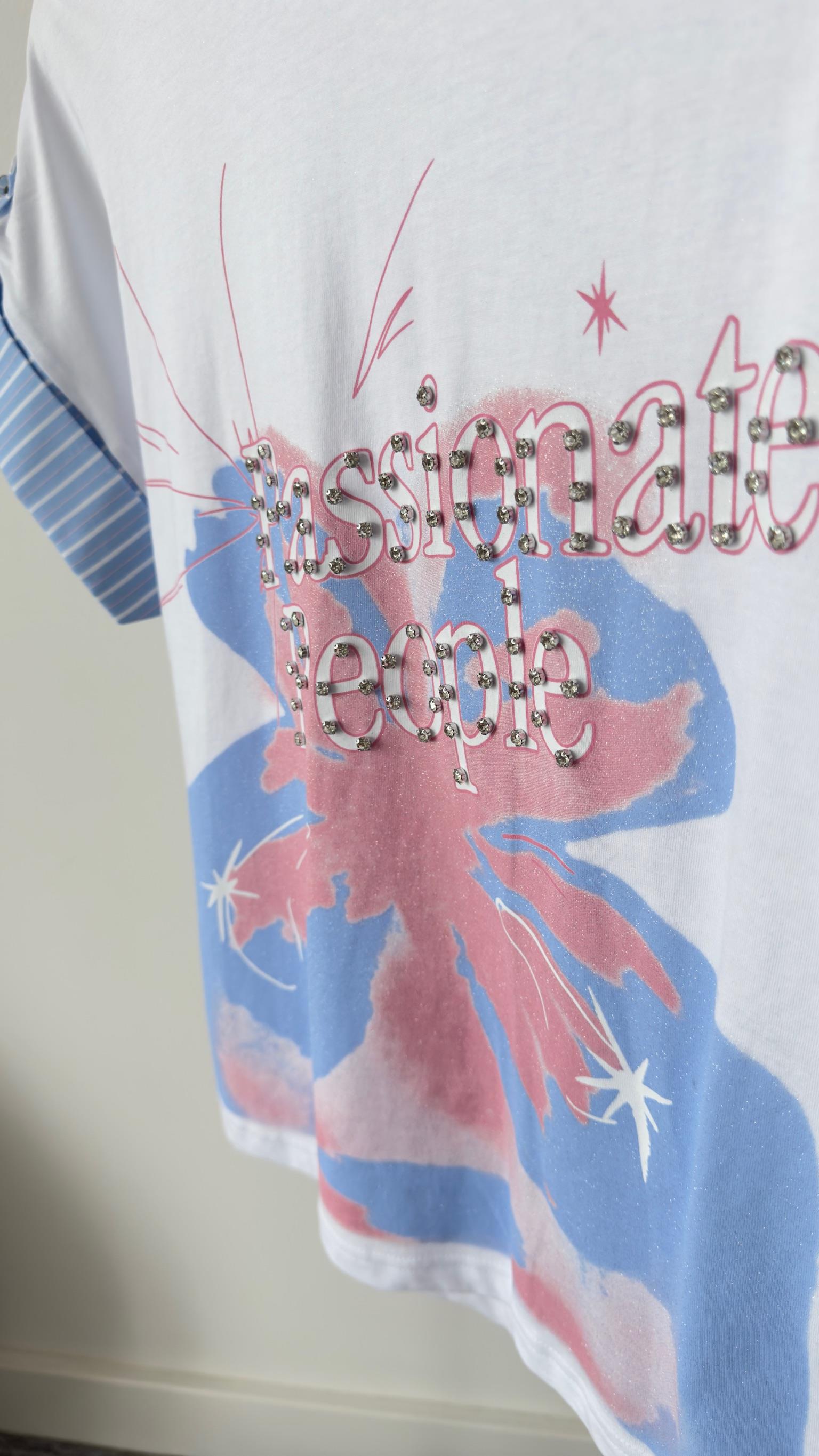 Pezu Taşlı Poplin Detay Tshirt