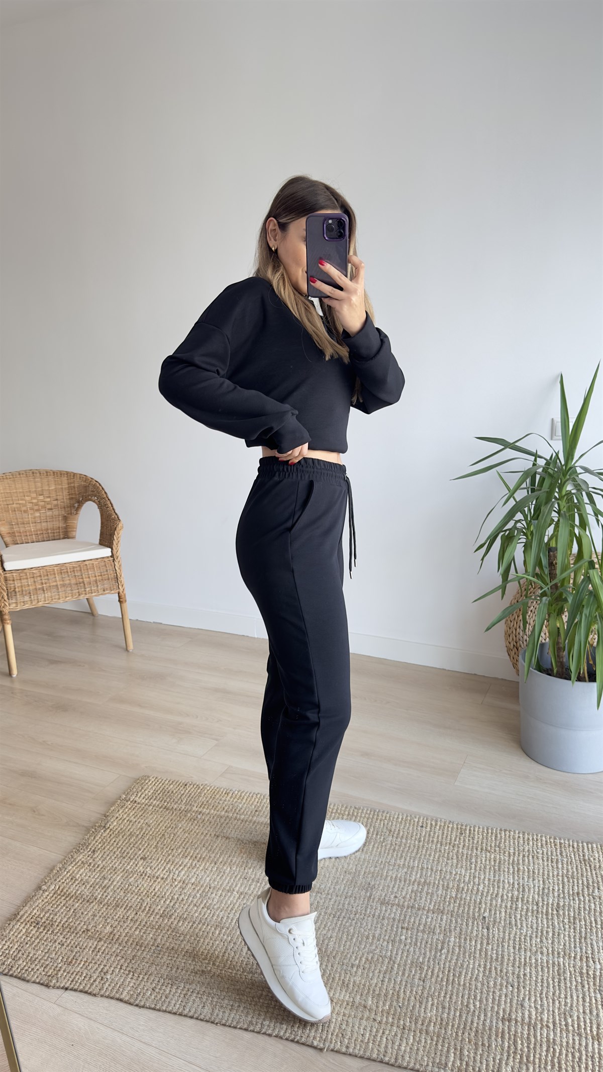 Yanları Yırtmaçlı Modal Eşofman Takımı