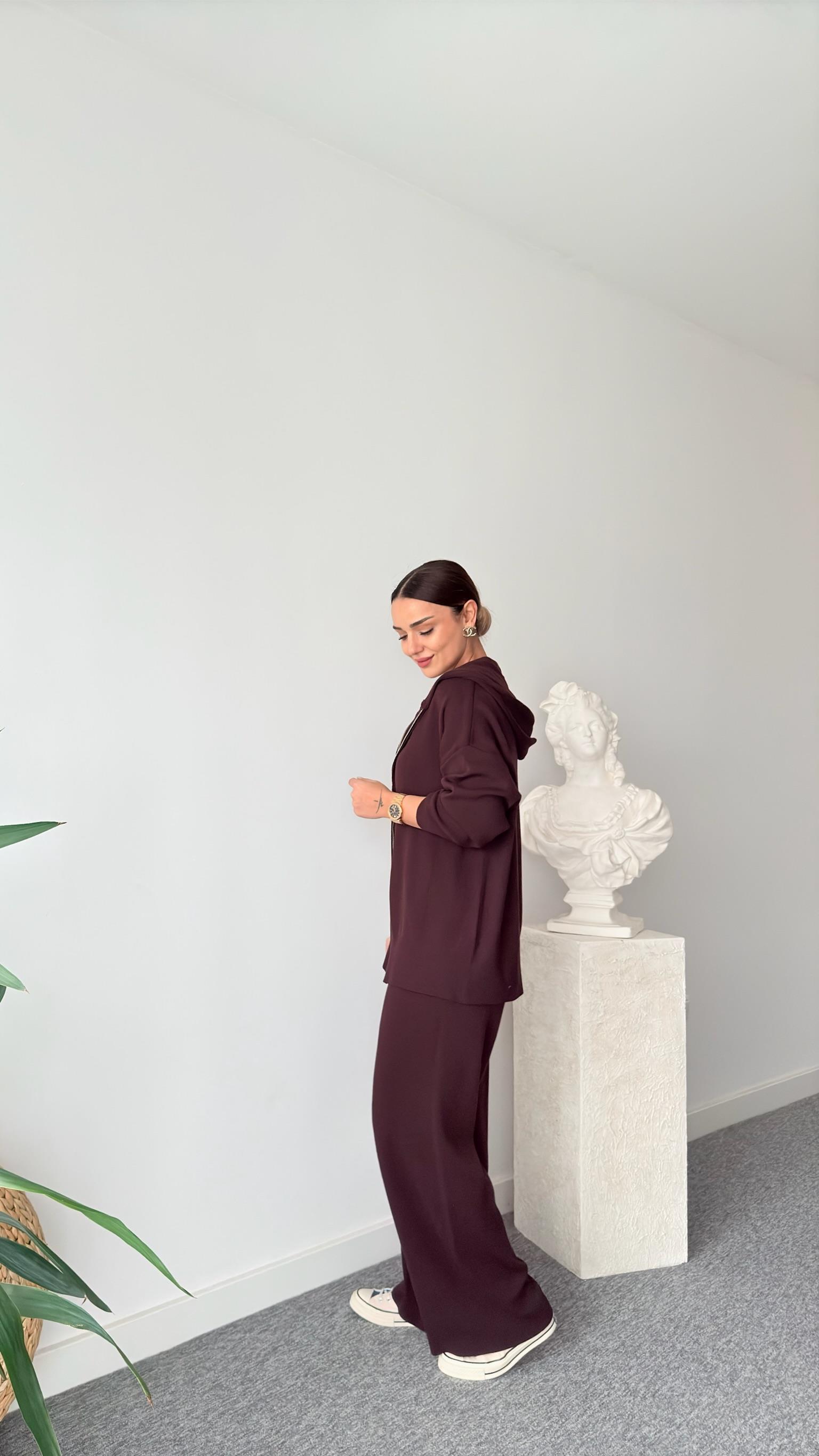 Bordo Çift Fermuarlı Oys Model Takım