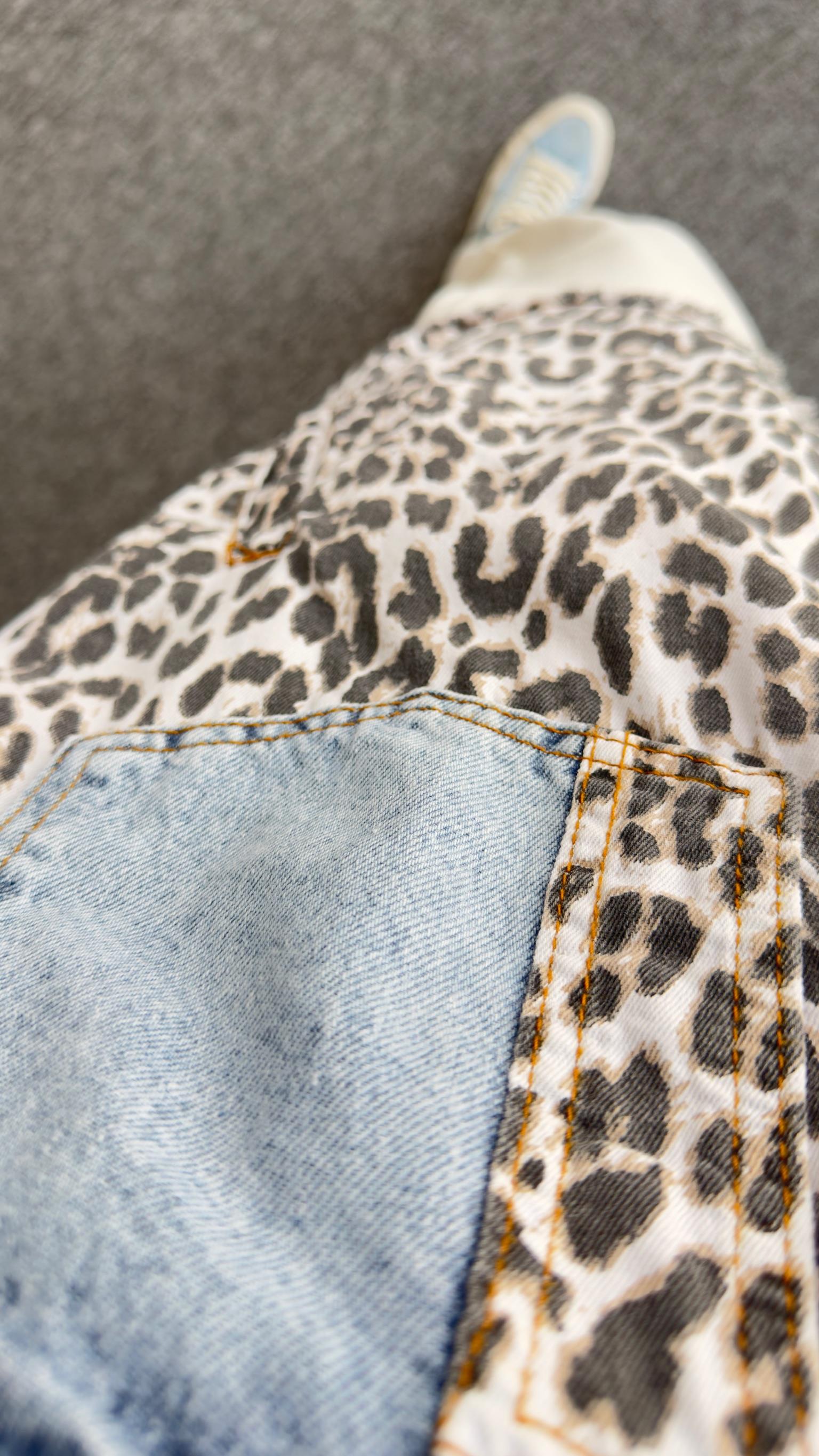 Elmer Leopar Garnili Denim Ceket