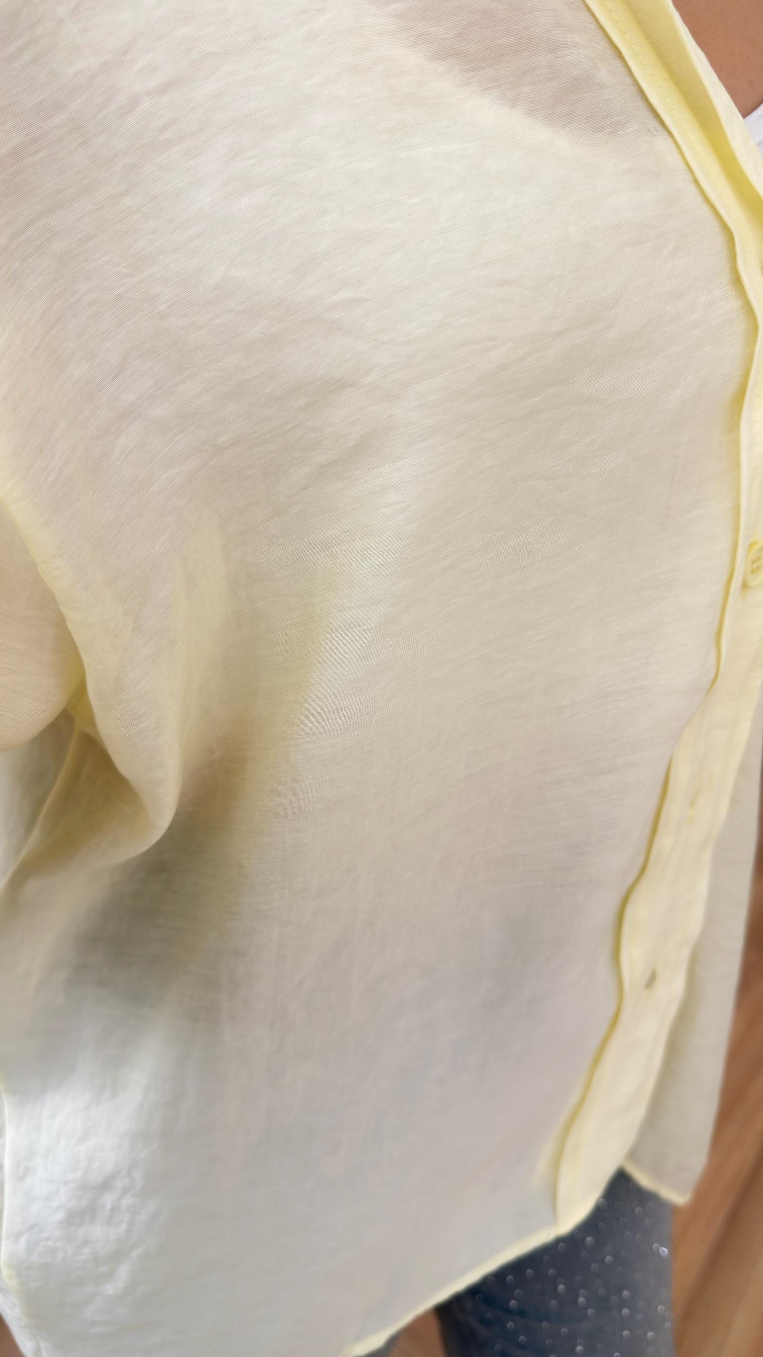 Sarı Düşük Omuz Oversize Gömlek