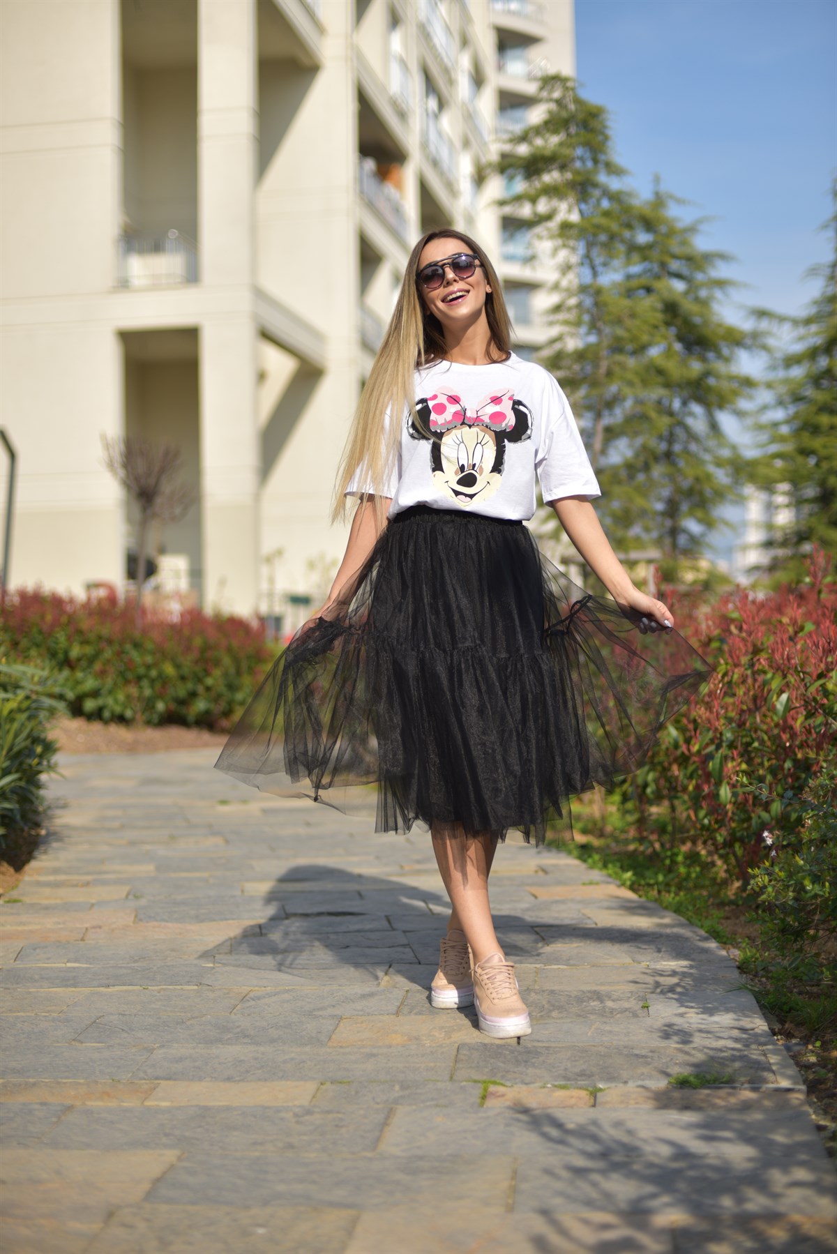  Minnie Baskılı Beyaz Tshirt
