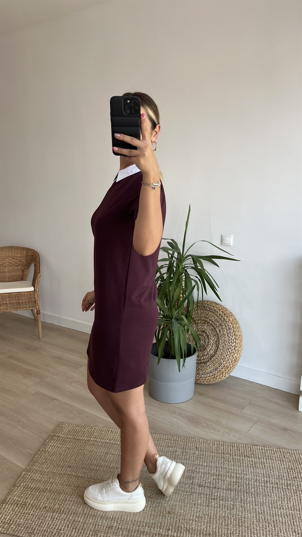 Orijinal Marka Gömlek Yaka Detaylı Elbise
