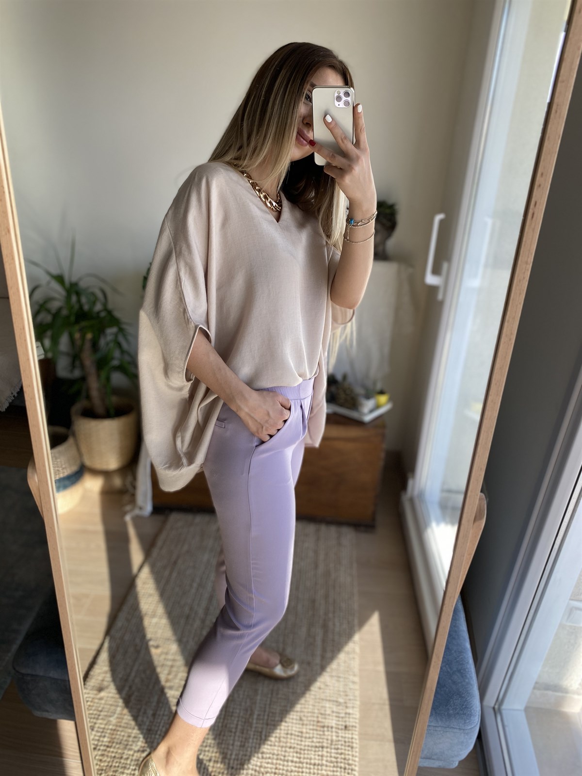 Lila Havuç Pantolon