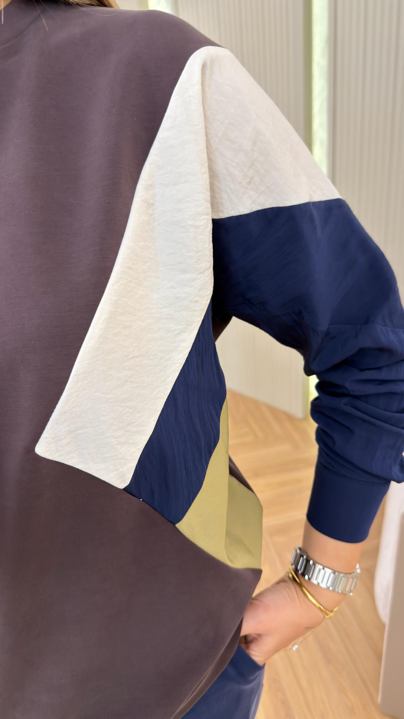 Kahve Gömlek Kol Modal Sweat