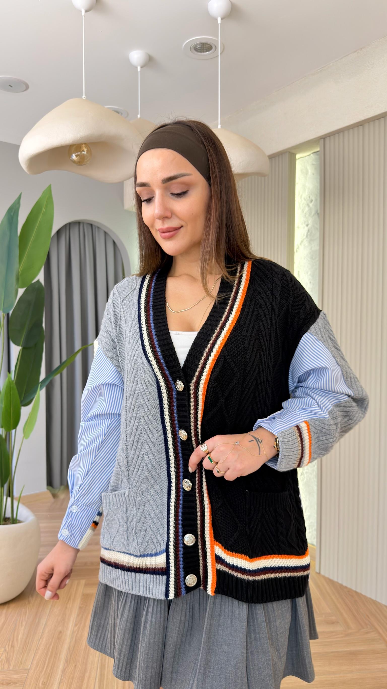 Eliza Gömlek Garnili Tasarım Hırka