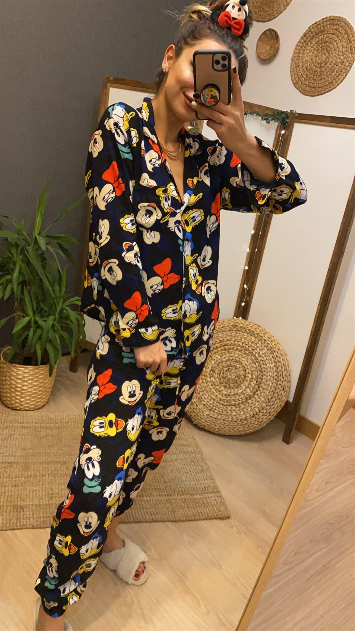 Karakter Baskılı Lacivert Pijama Takımı