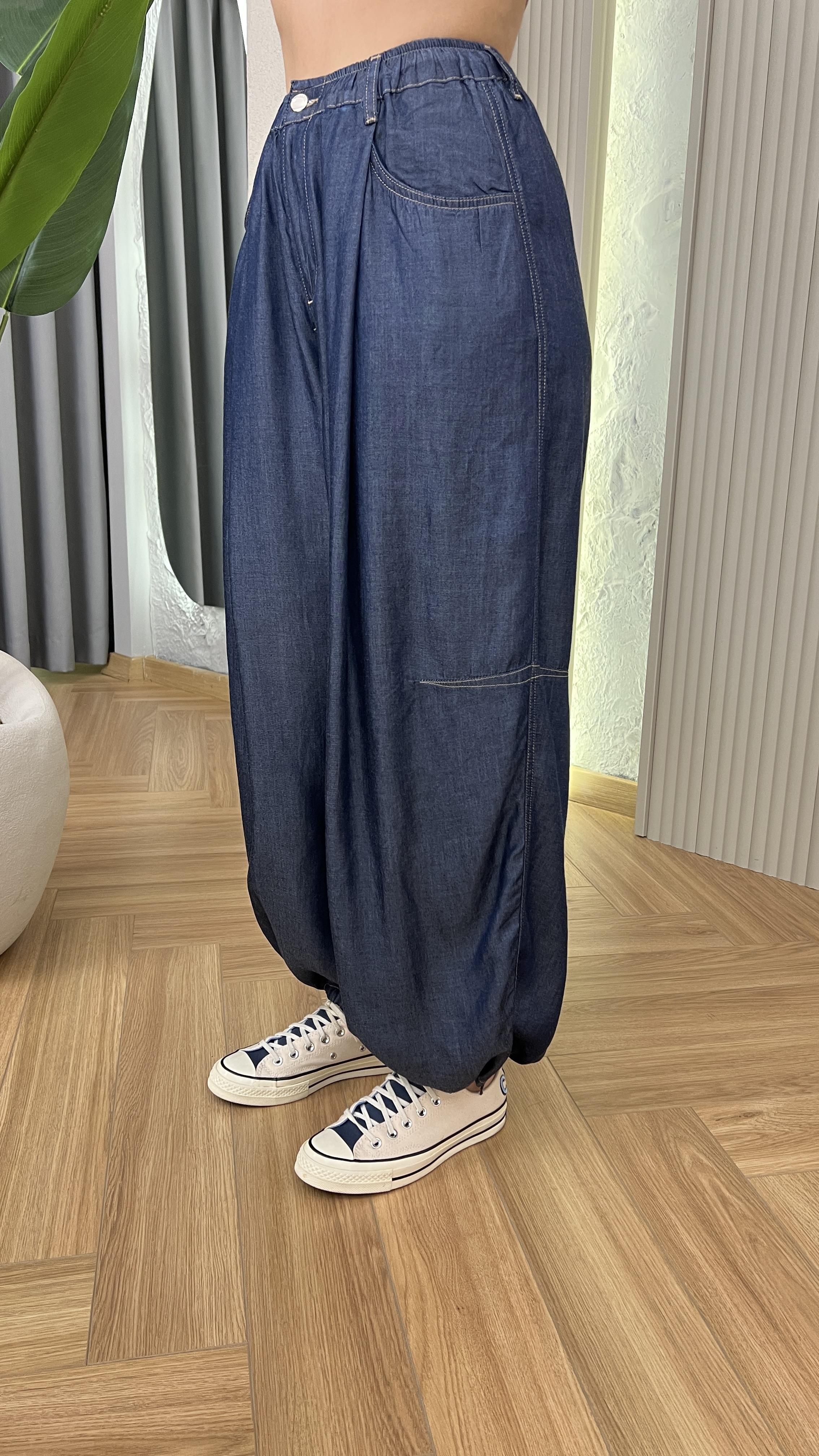 Riva Bileği Bağcıklı Premium Tensel Pantolon