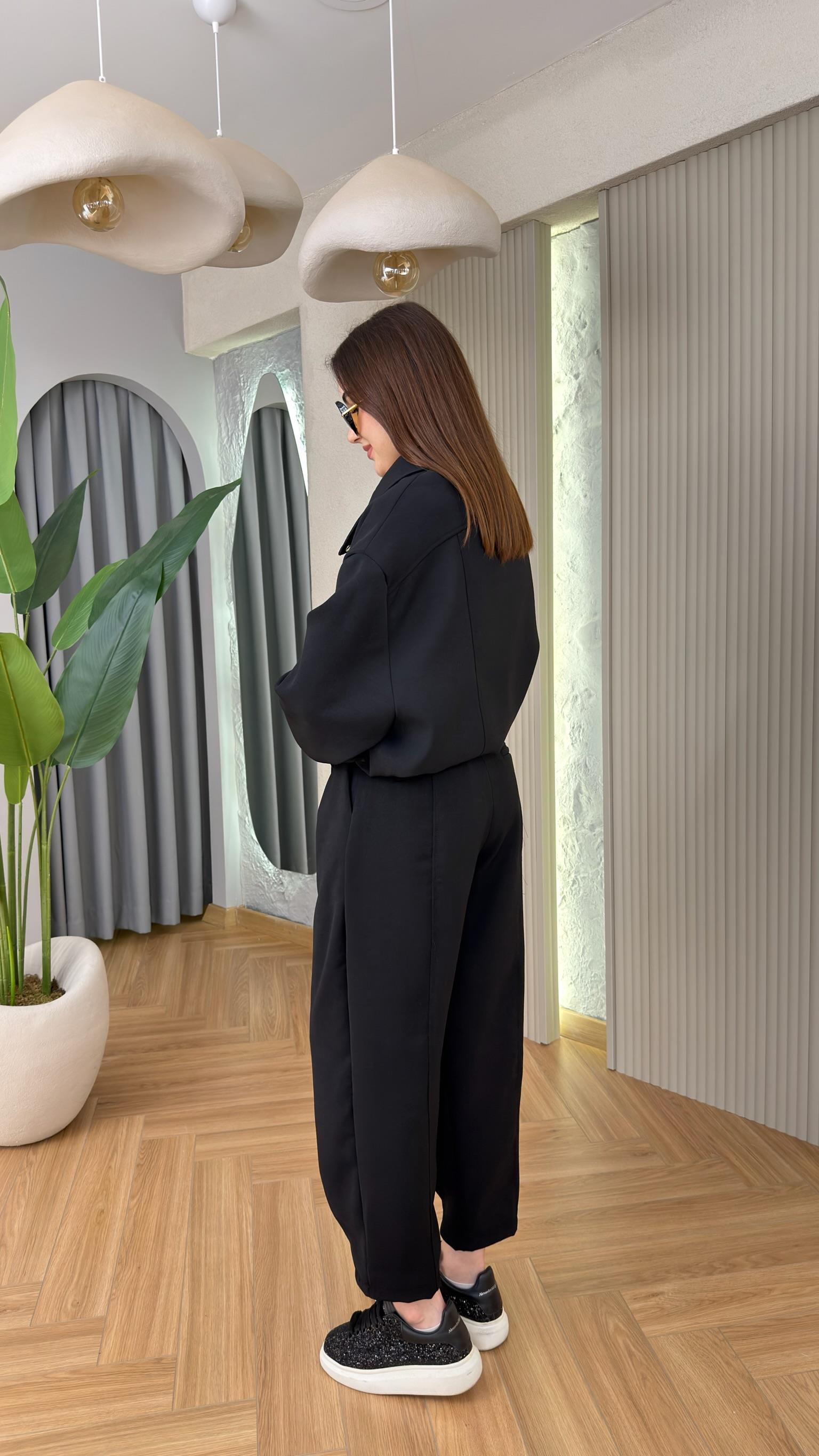 Siyah Lida Premium Astarlı Ceket Pantolon Takım