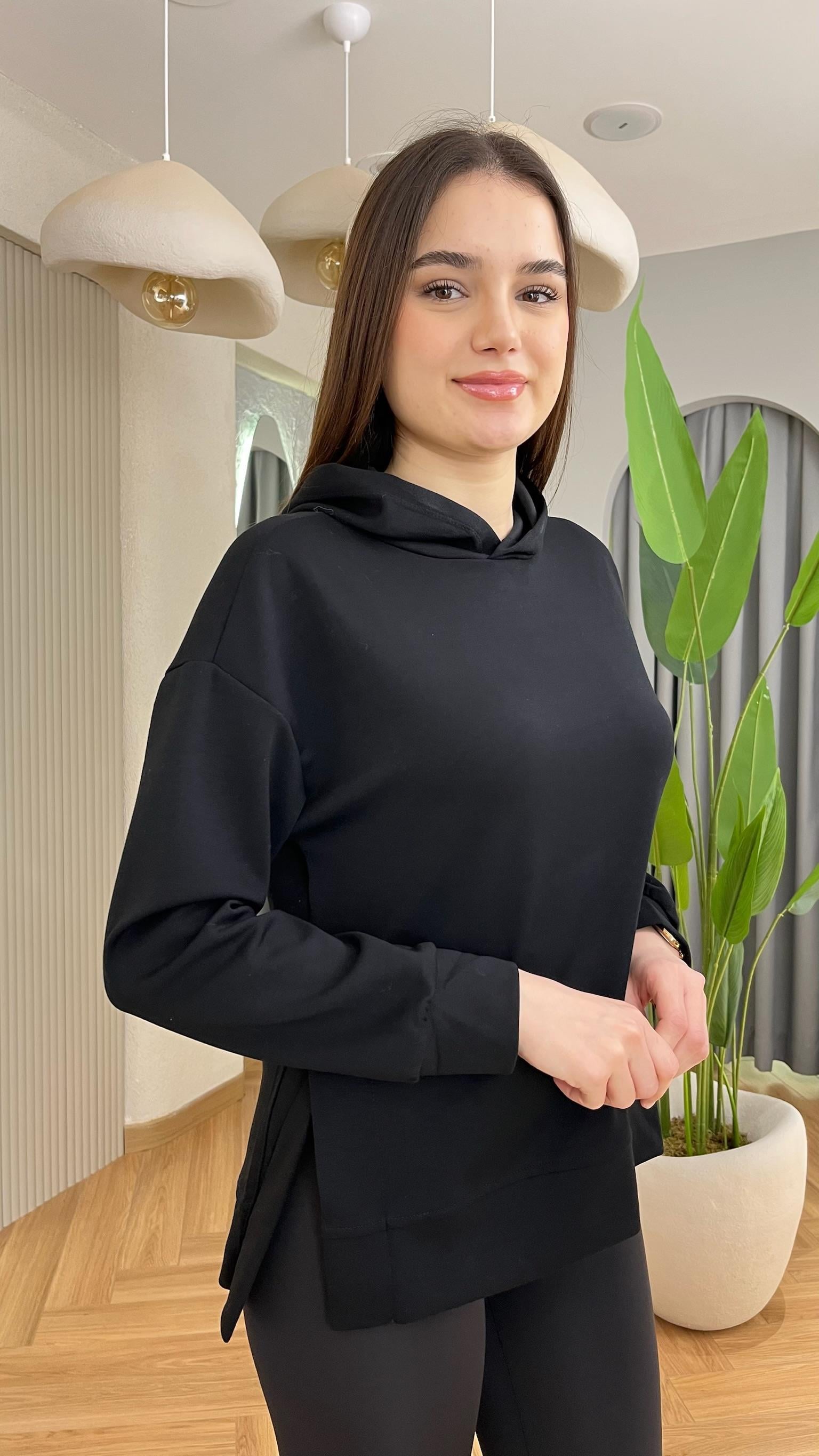 Gowna Yan Yırtmaçlı Modal Sweat