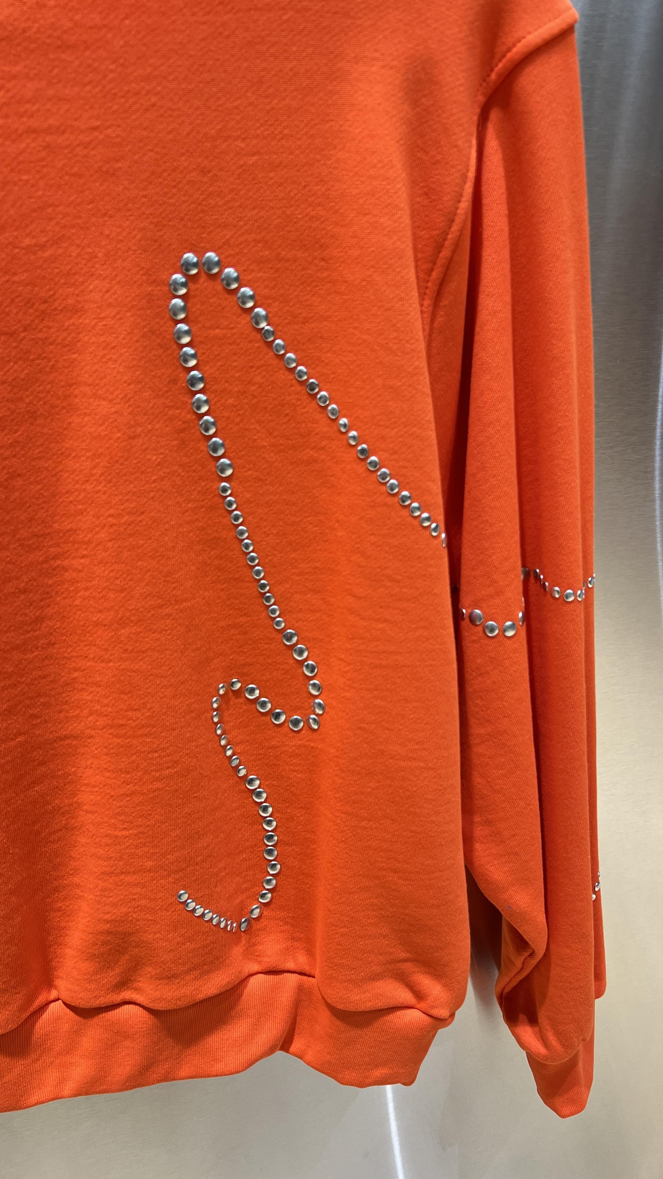 Zımba Baskılı Turuncu Sweatshirt