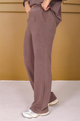 Kahve Rovo Fular Detaylı Modal Takım