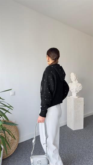 Çakımlı Zra Model Siyah Triko Hırka