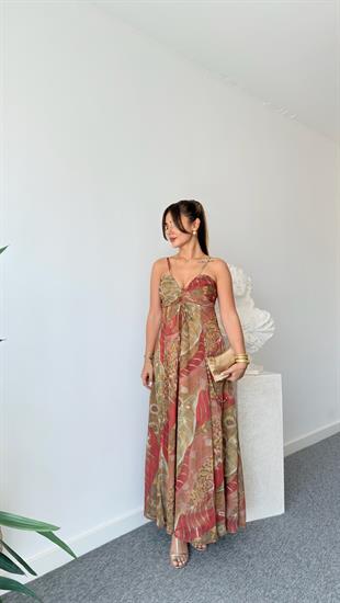 Perto Zra Model Askılı Şifon Elbise 