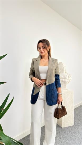 Svay Kot Garnili Ekose Blazer Ceket