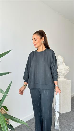 Siyah Jera Taşlı Modal Takım