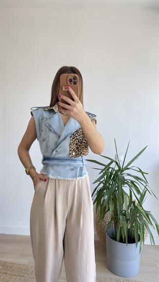 Marka Model Leopar Detay Kot Yelek