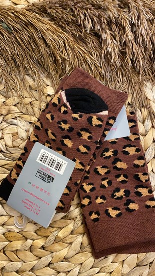Leopar Desenli Çorap